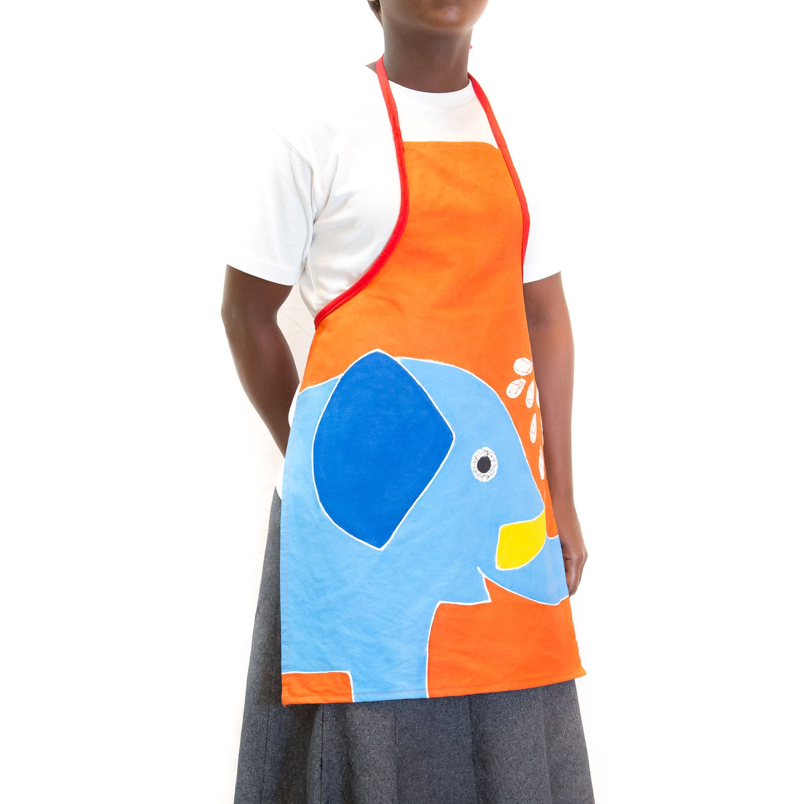 Hand-painted Kids' apron with safari elephant
