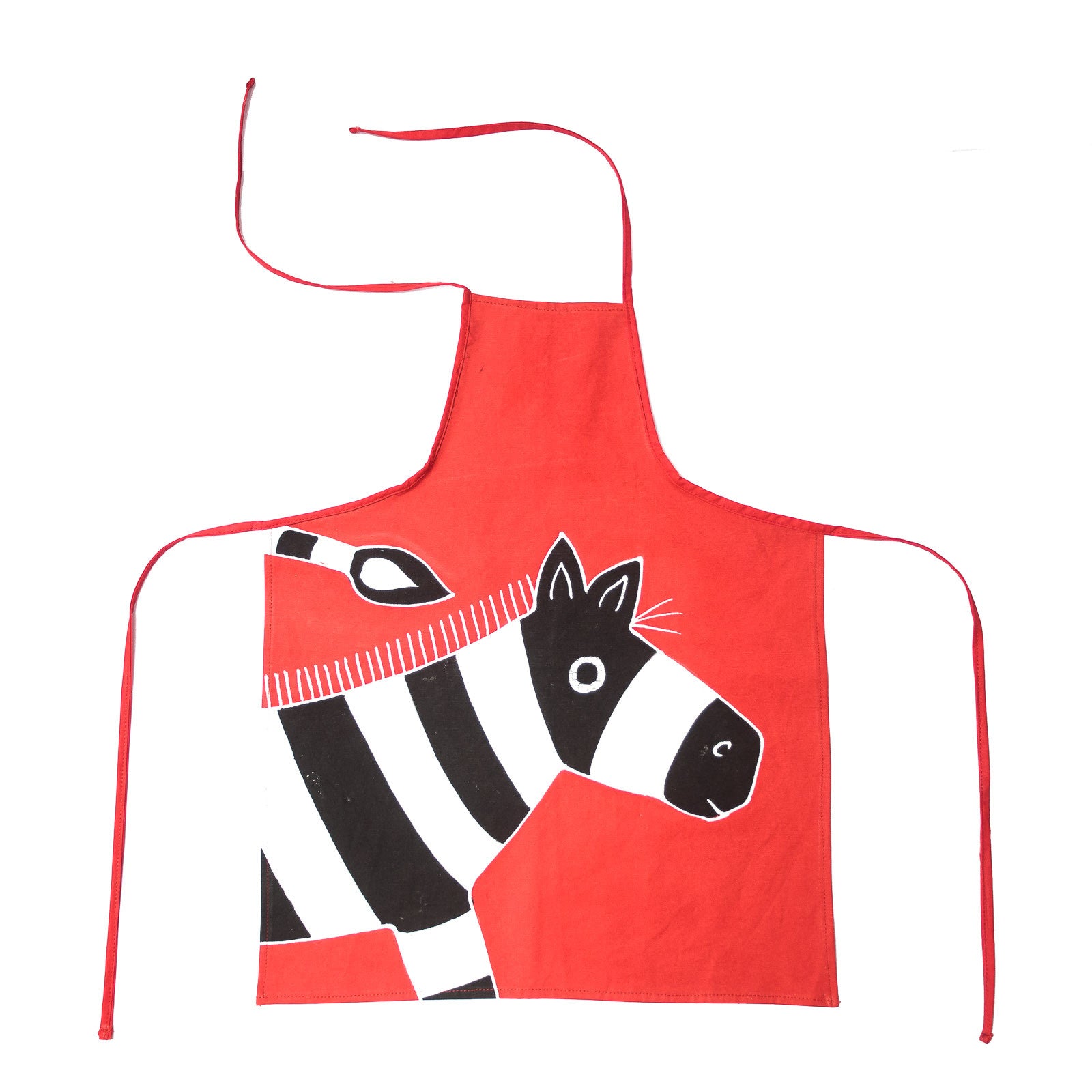 The perfect bright red zebra children's apron.