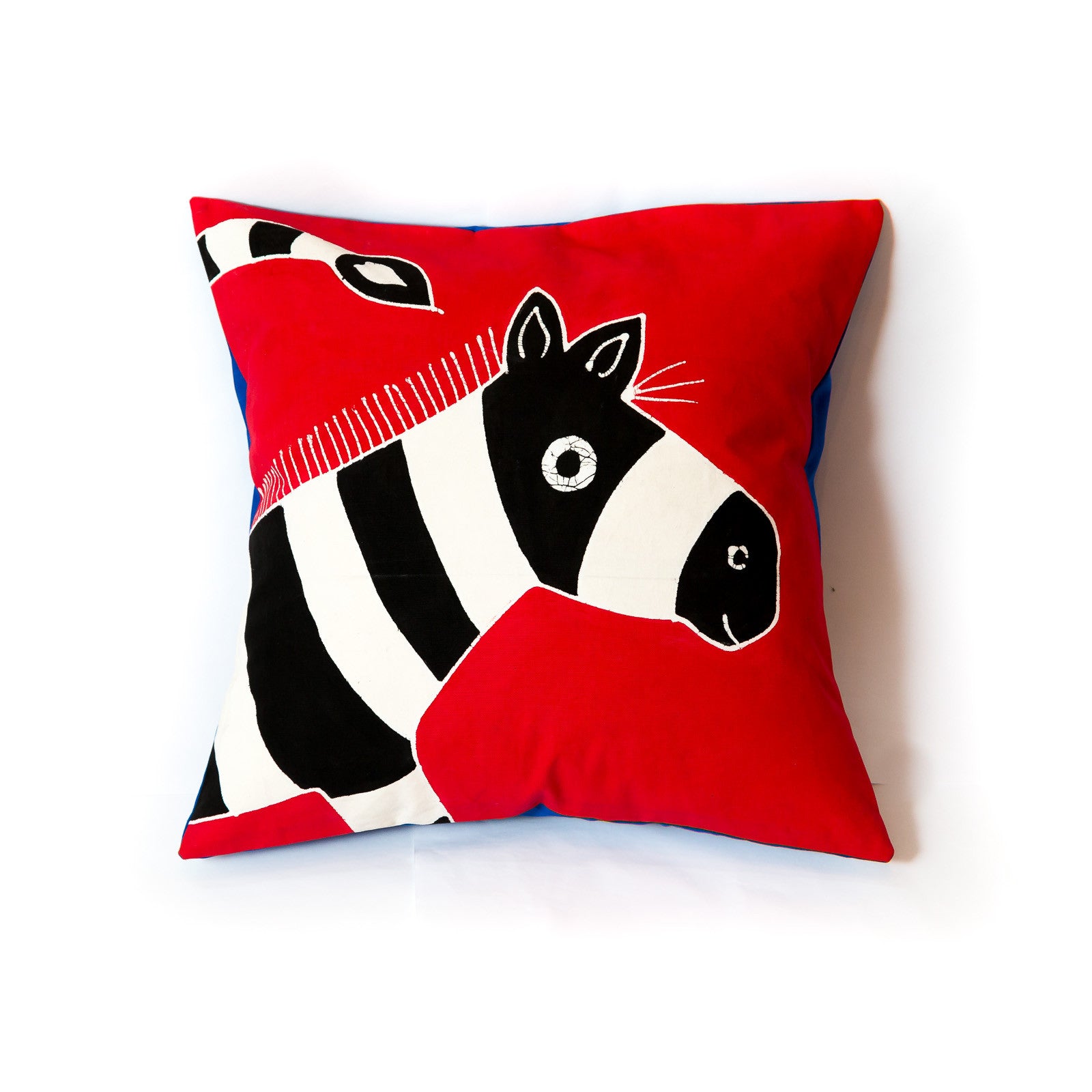 The perfect African made zebra children's cushion cover.