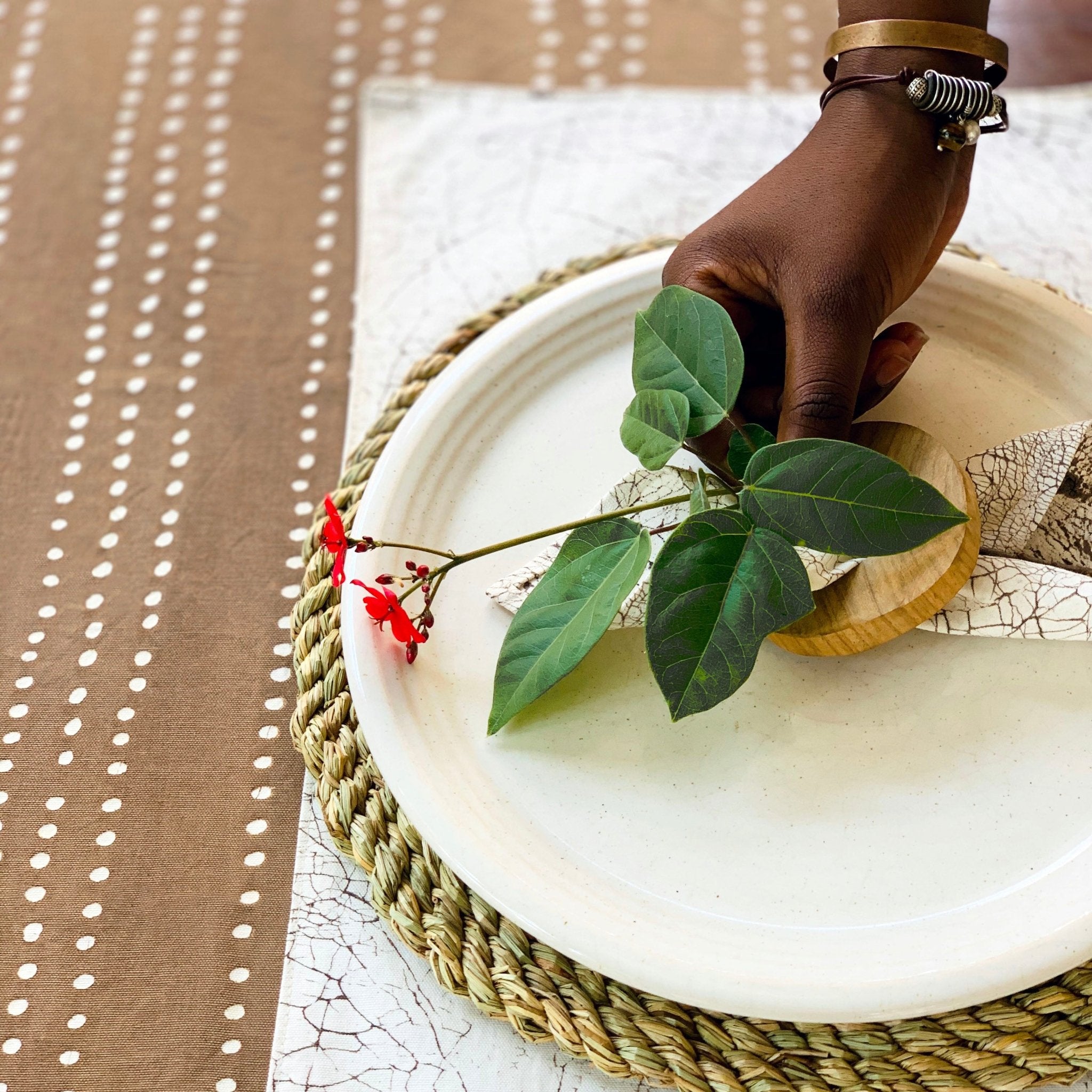 African made, mustard yellow table runner, made ethically and sustainably.