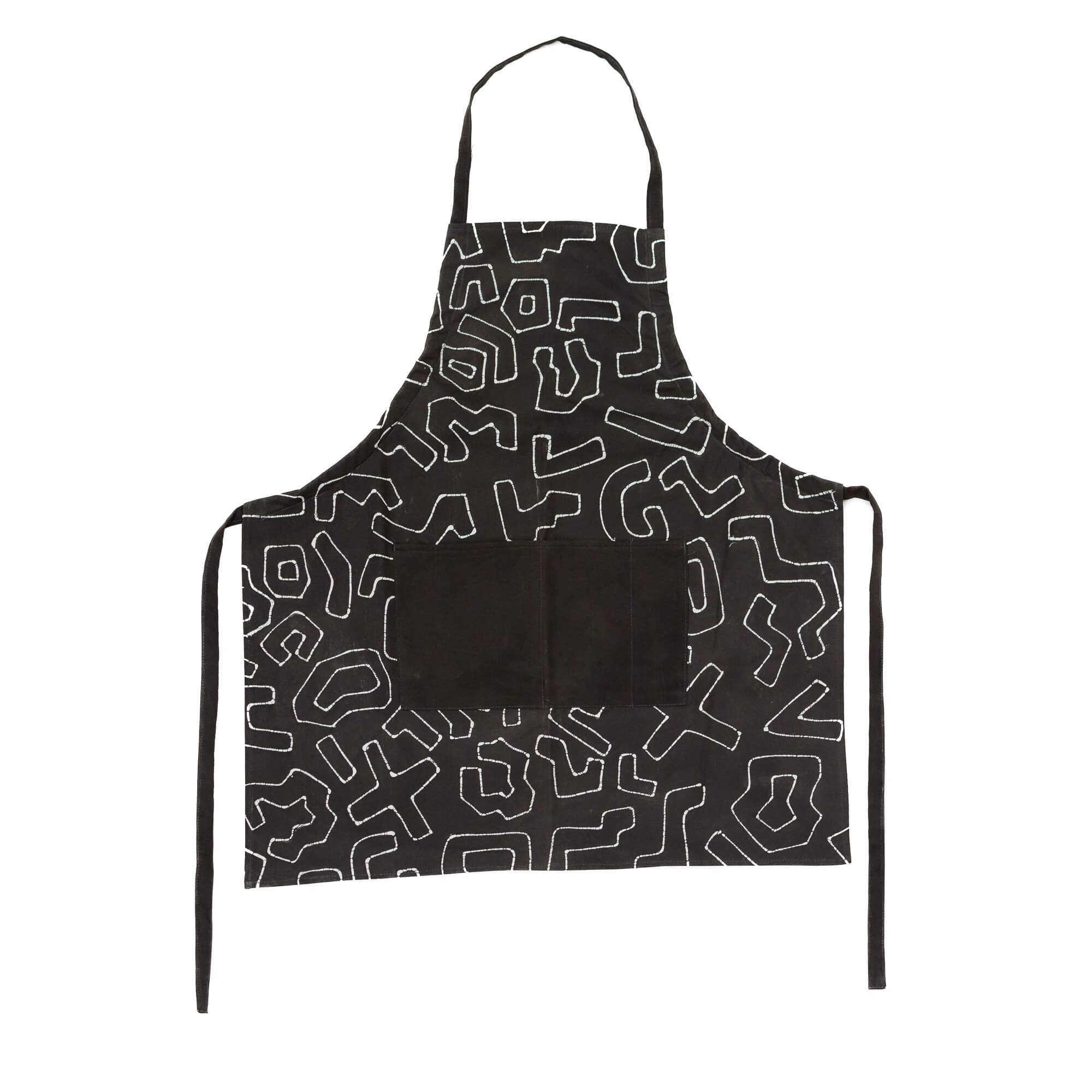 Kuba Original Charcoal Outline Apron - Hand-made charcoal keith haring print aprons, perfect for kitchen elegance .