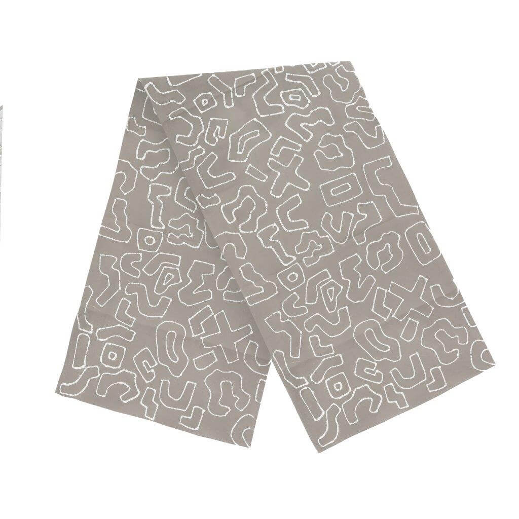 Kuba Original Dark Taupe Outline Table Runners - Add poignant flare to your sustainable home with our taupe table runners.