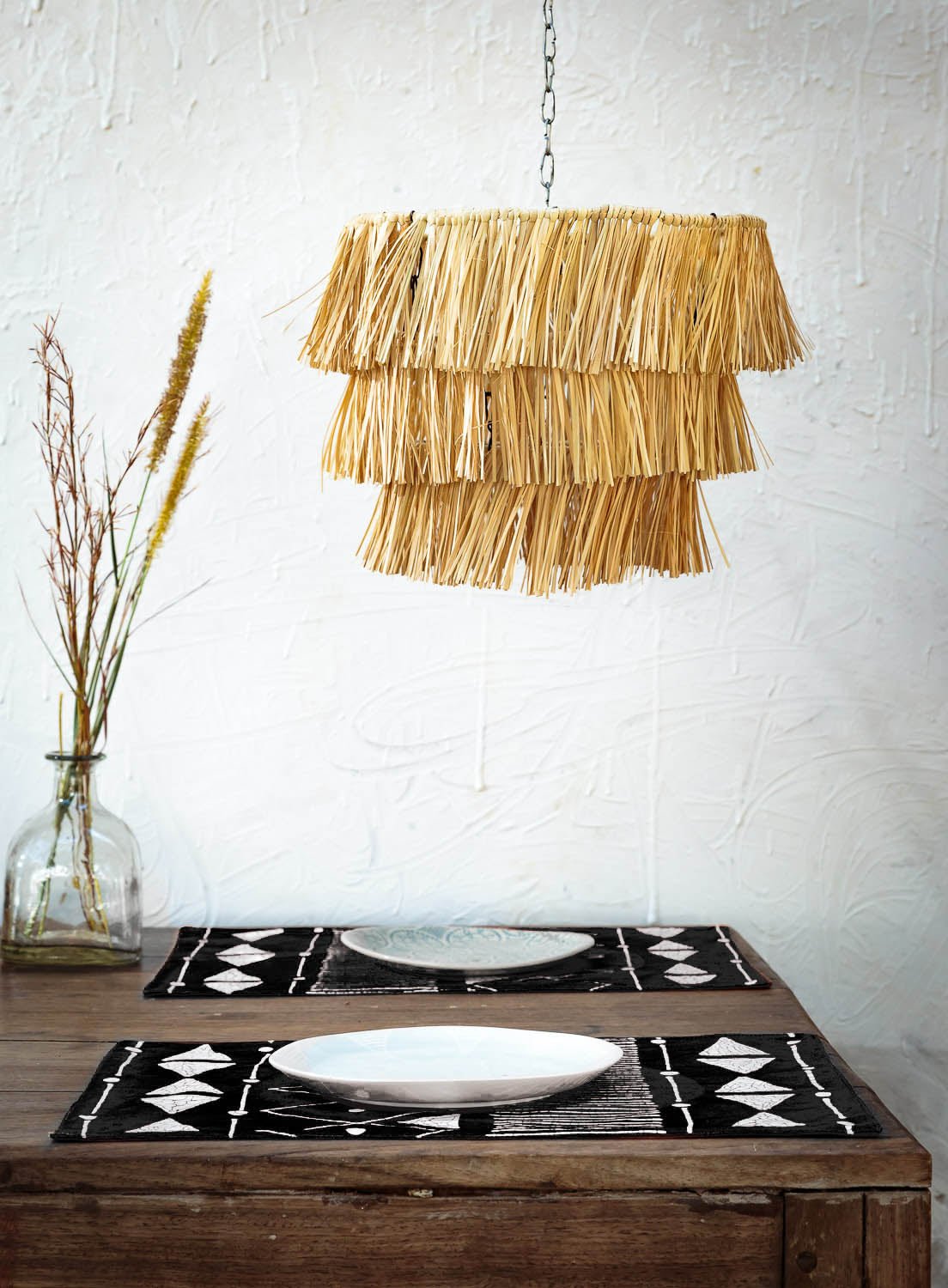African-inspired table mats set of 6, featuring organic cotton for eco-friendly dining.
