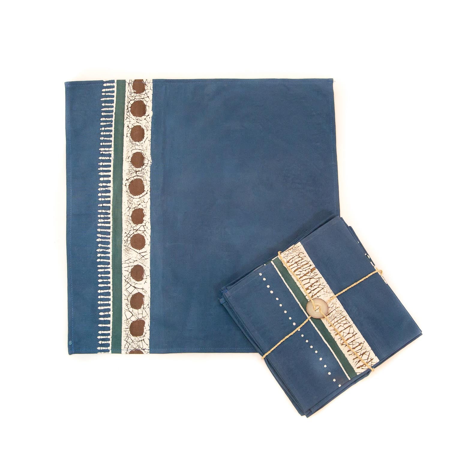 Deep blue napkins set of 6, 100% organic cotton, perfect for sustainable home decor.