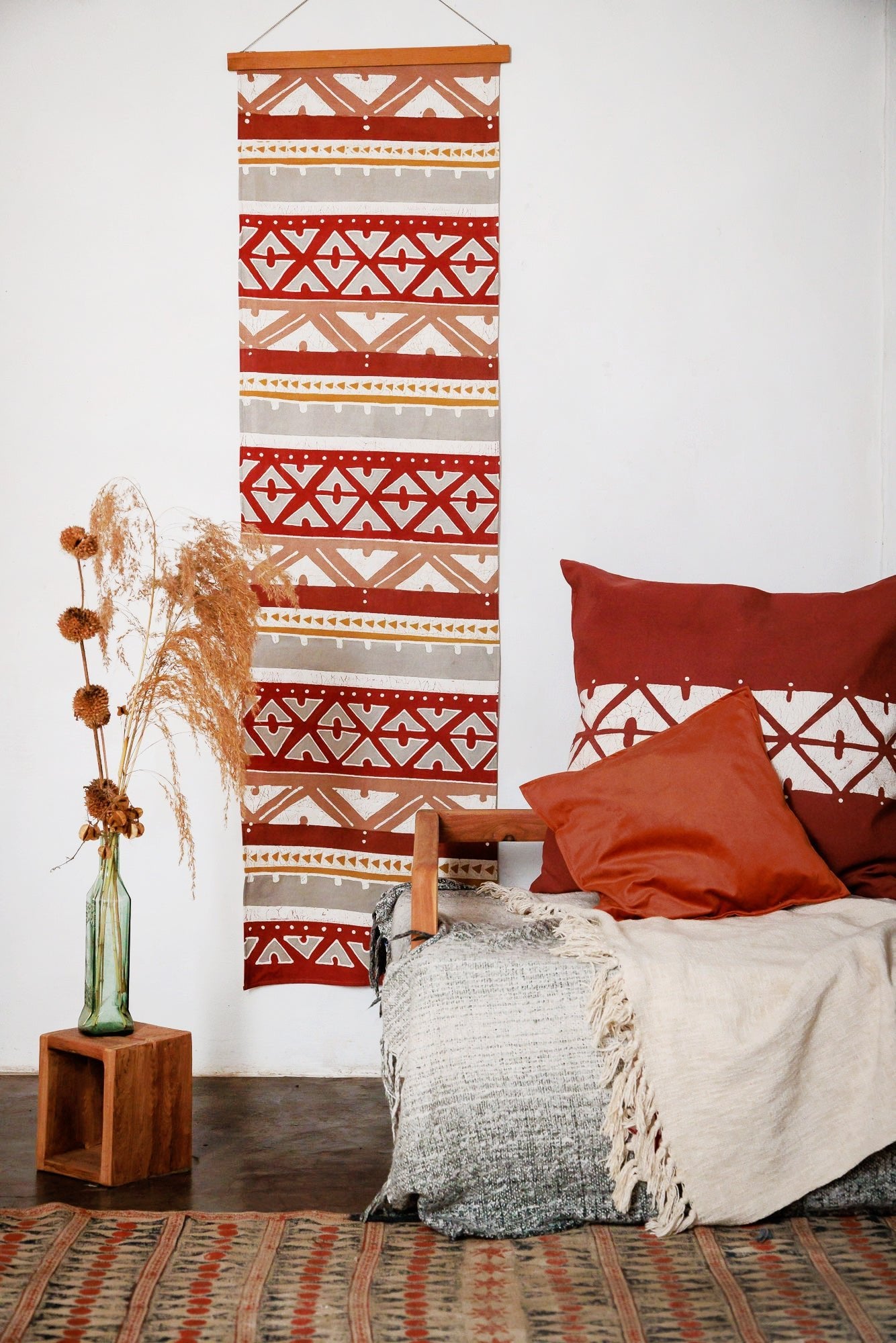 Atlas Table Runner - These hand-painted, 100% cotton pieces are built to last a lifetime with beauty and practicality.