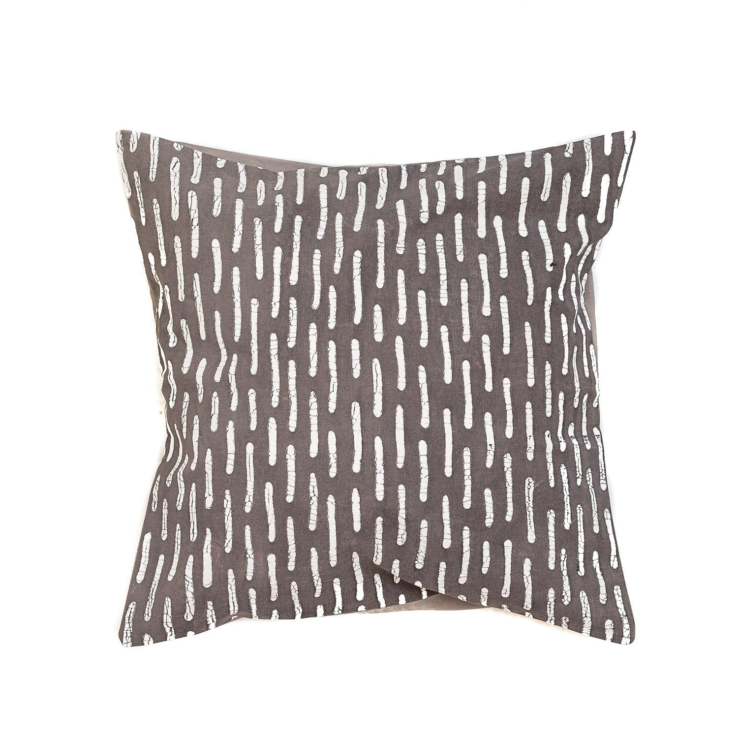 Boho Raindrops Cushion Cover - Charcoal grey cushion with raindrops