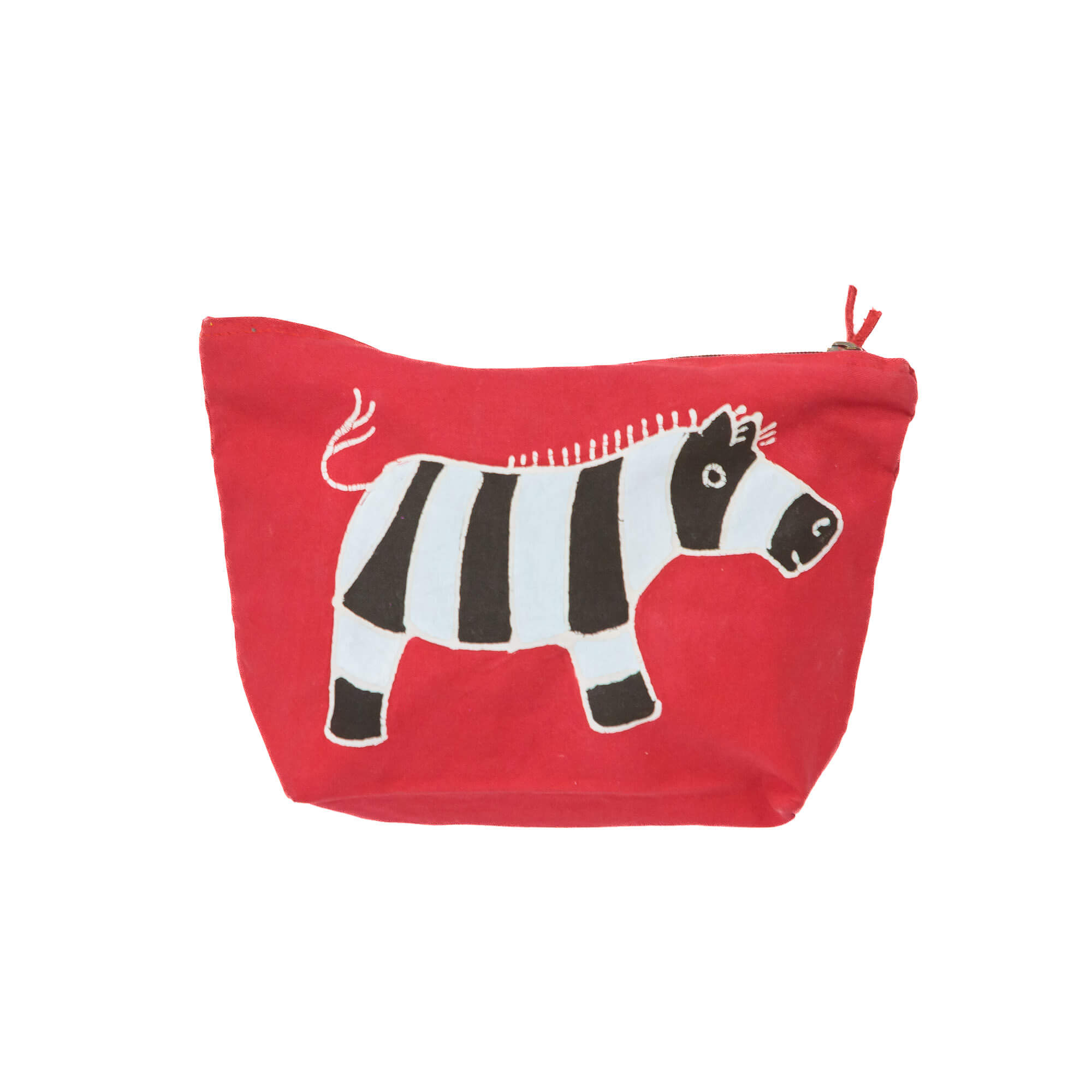 The perfect bright red zebra wash bag, made from 100% cotton.