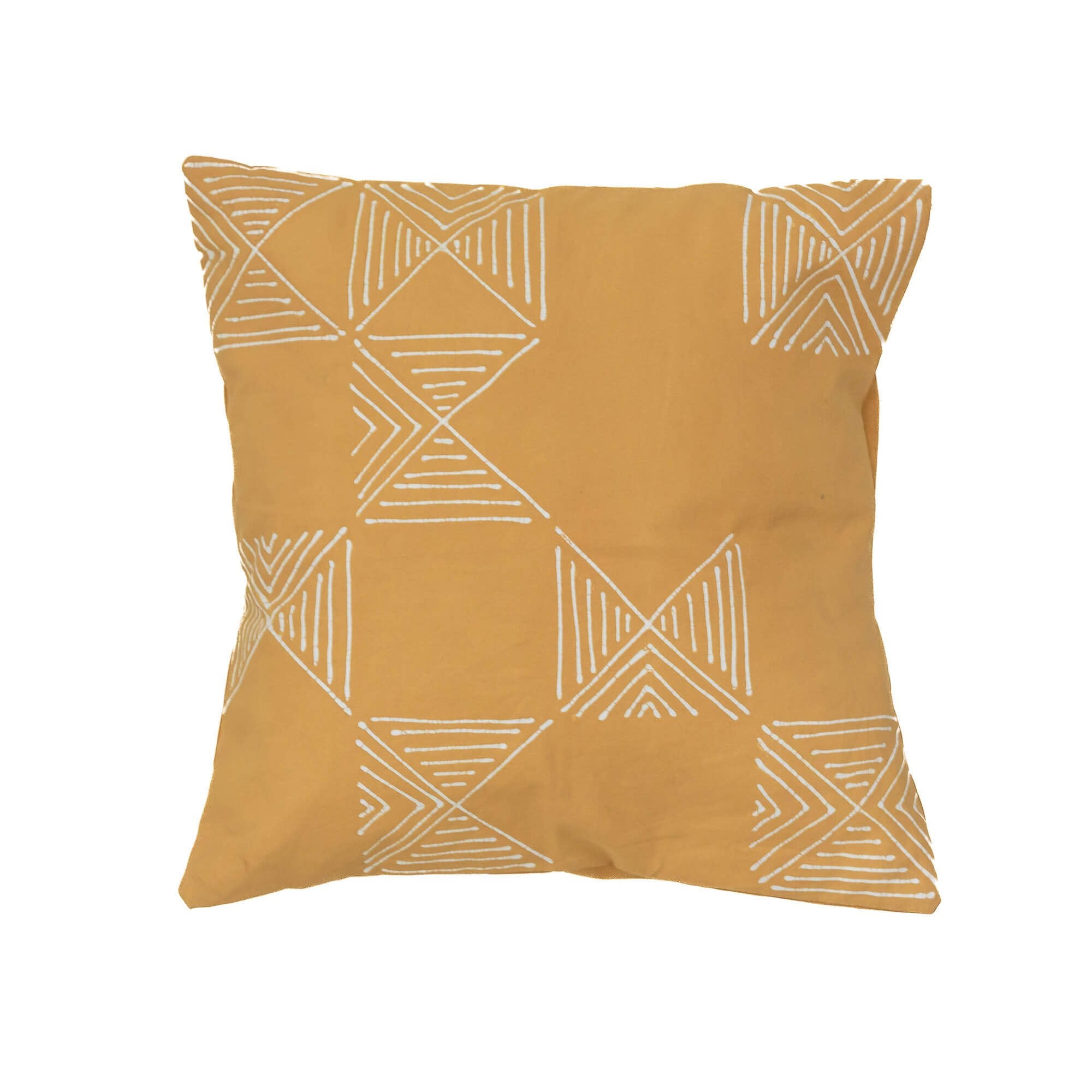 Handcrafted Matika Mustard grid cushion cover, adding modern geometric flair to your home decor.