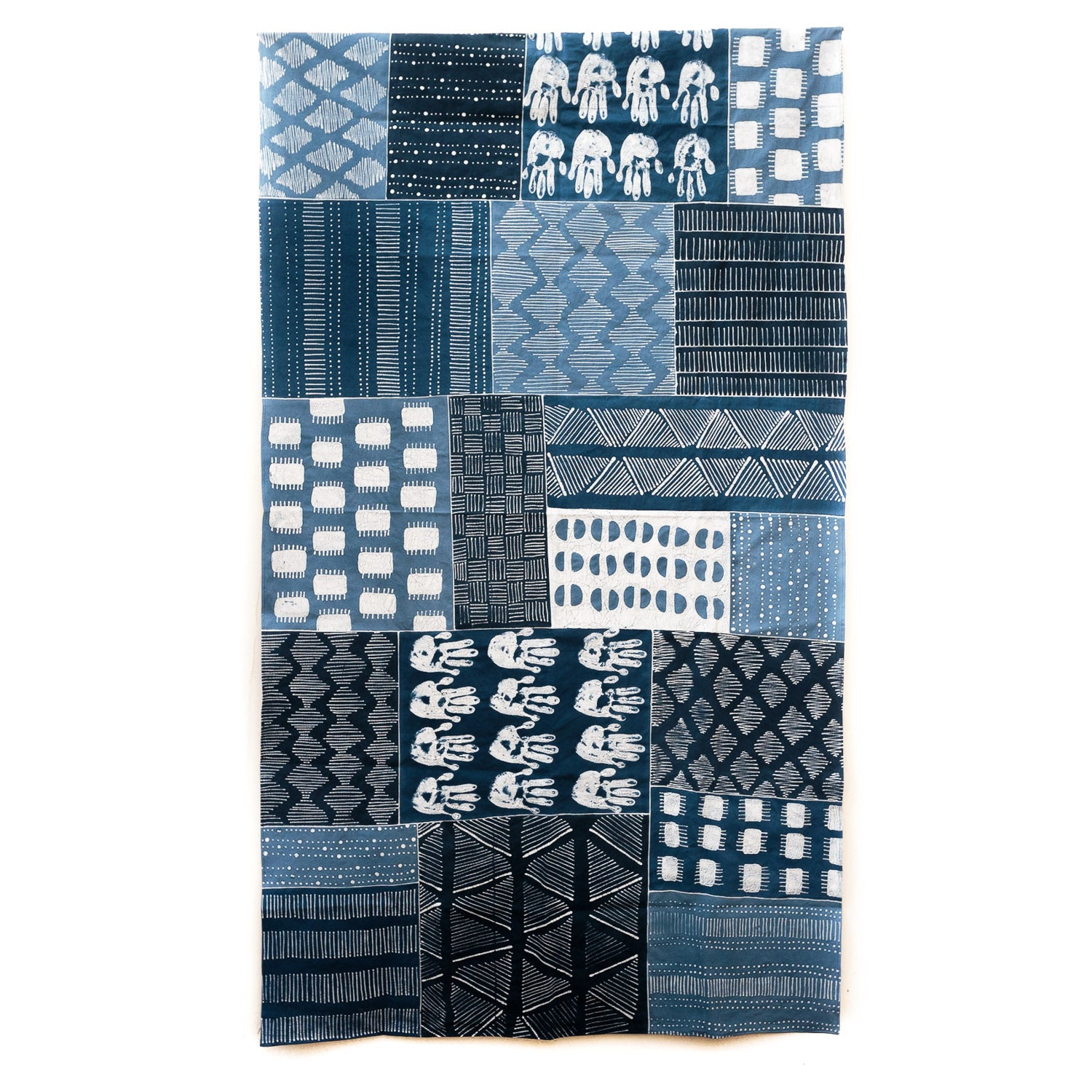 Tablecloth Indigo Patchwork Tribal Textiles - Large
