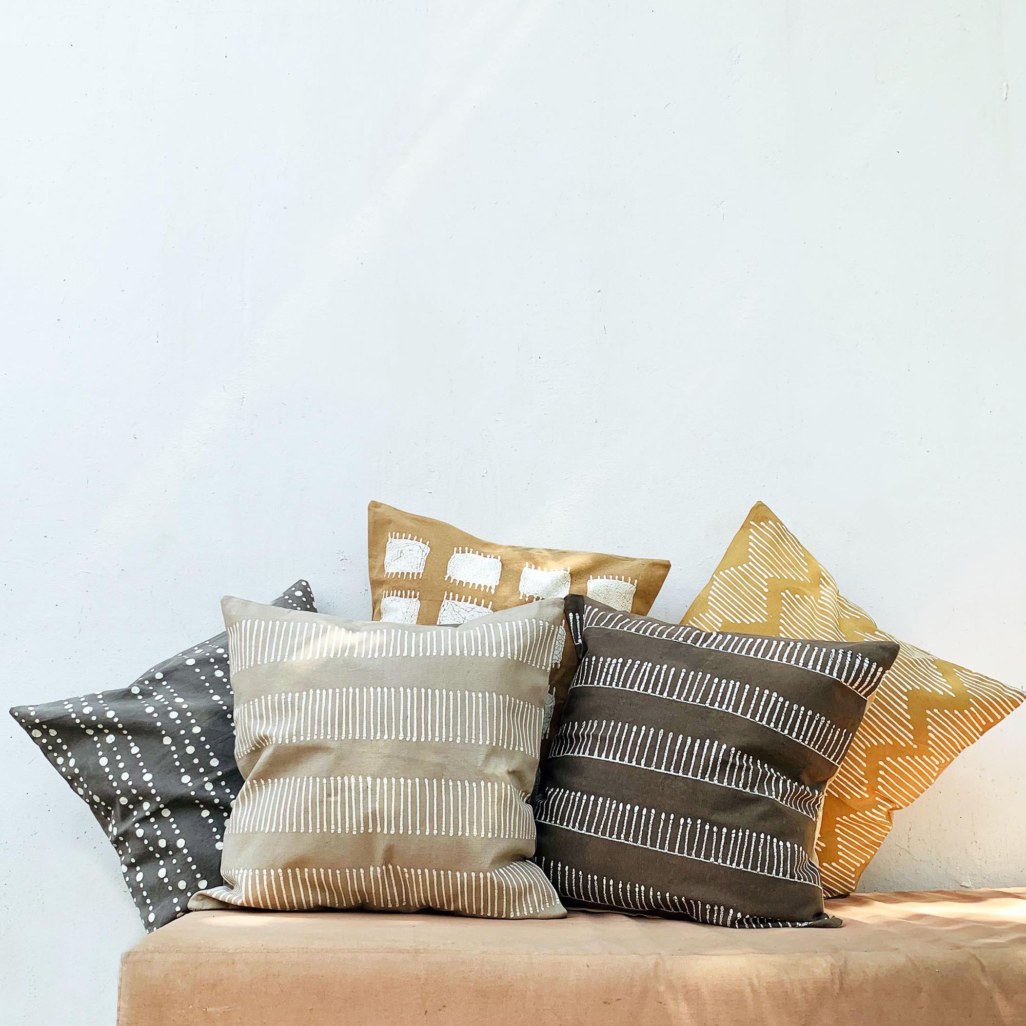 Tribal Cloth grey Graduated Dots Cushion Cover, the perfect french grey cushion cover.