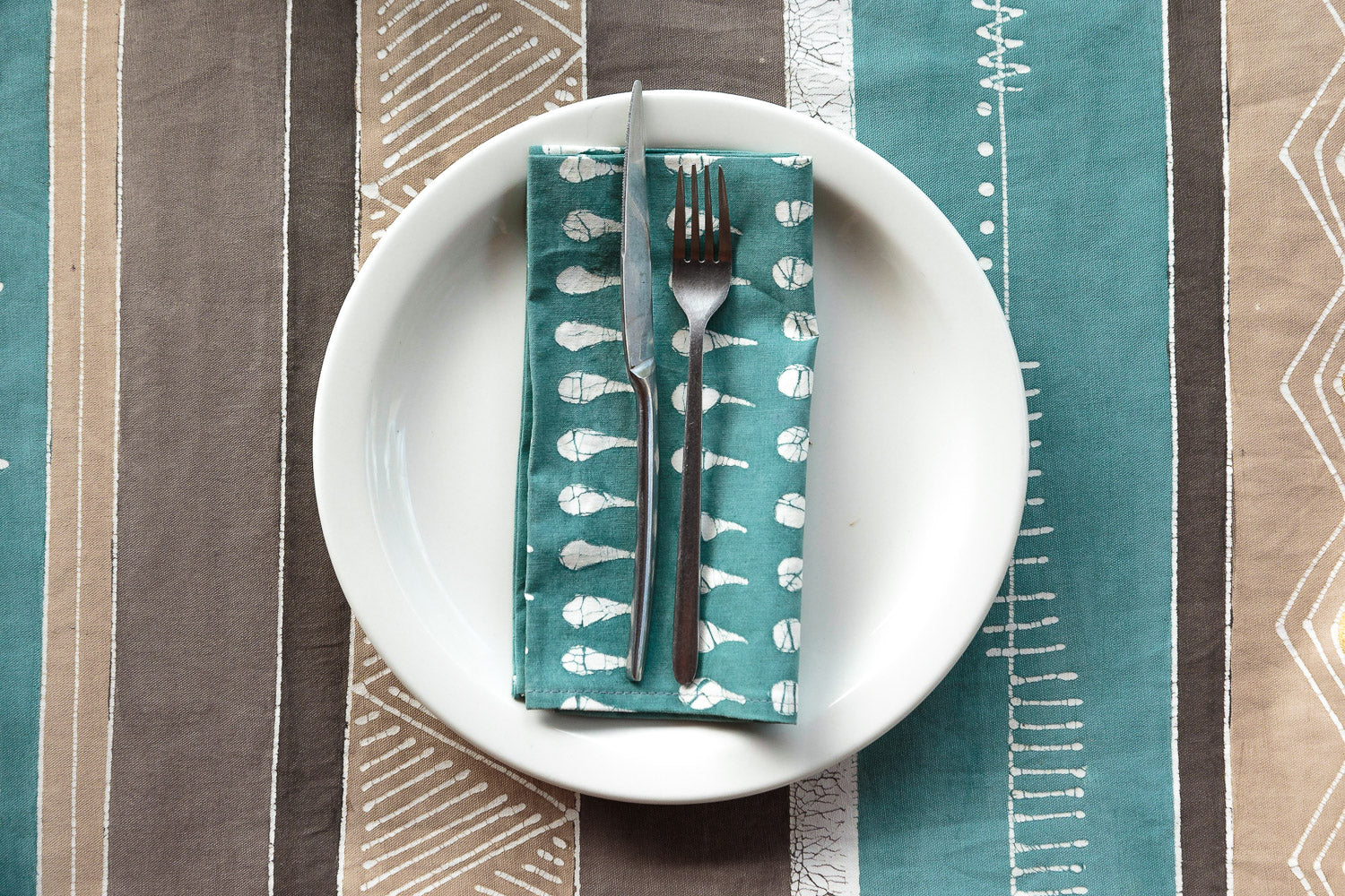 Boho Teal Drops Napkin Set