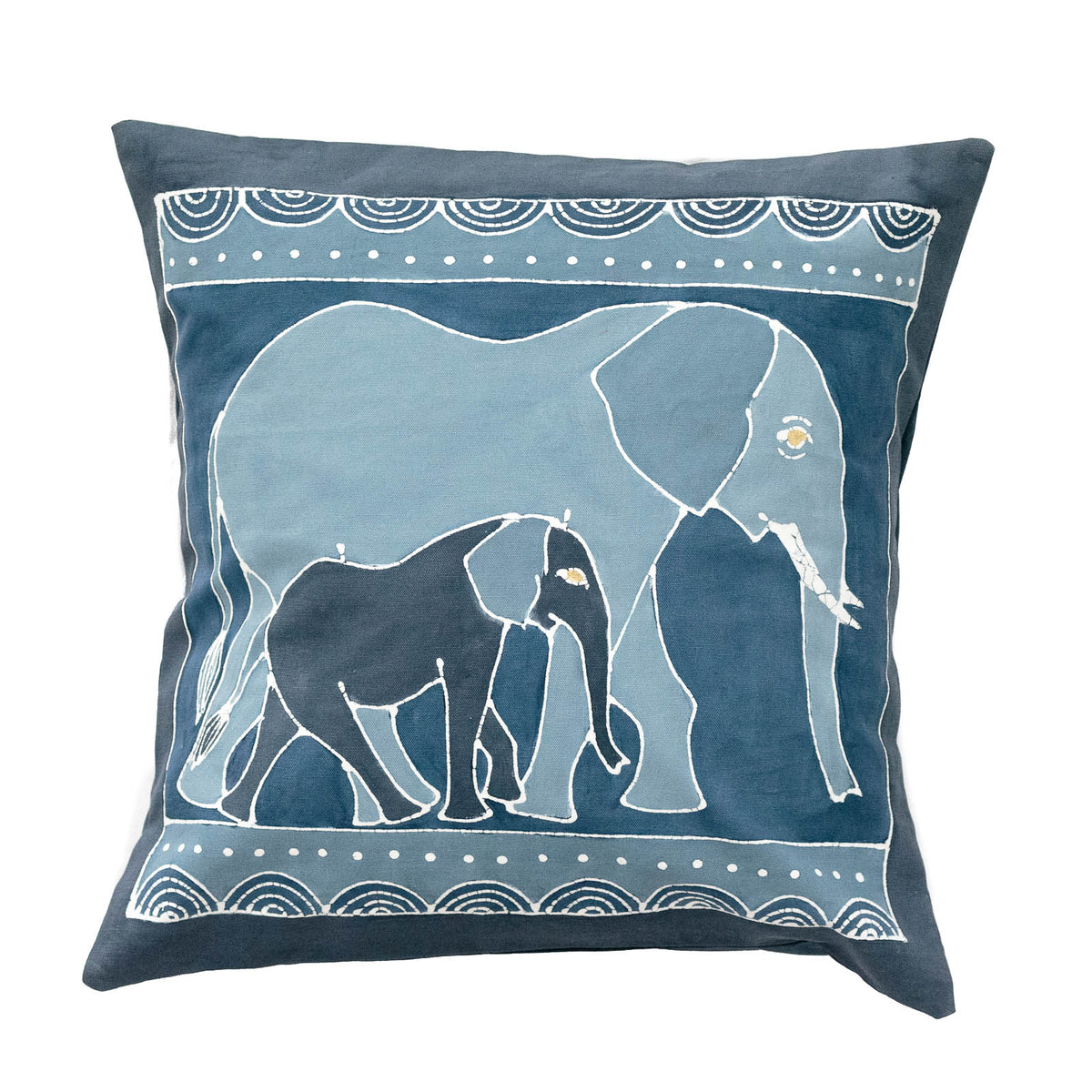 Safari Animals Indigo Elephant Cushion Cover