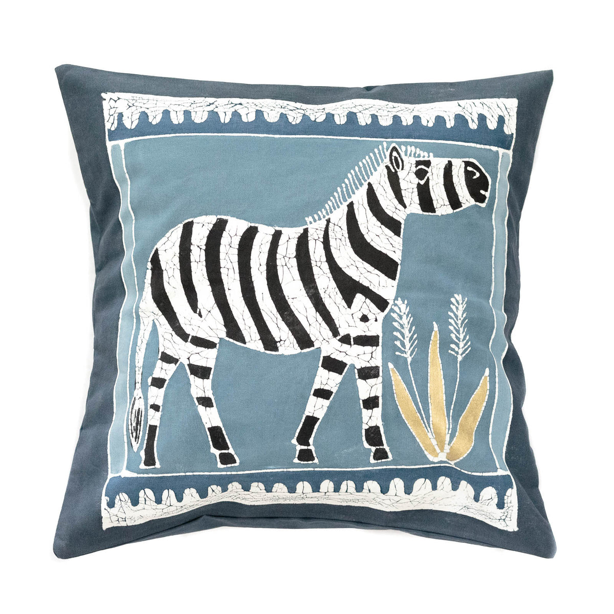 Safari Animals Indigo  Zebra Cushion Cover