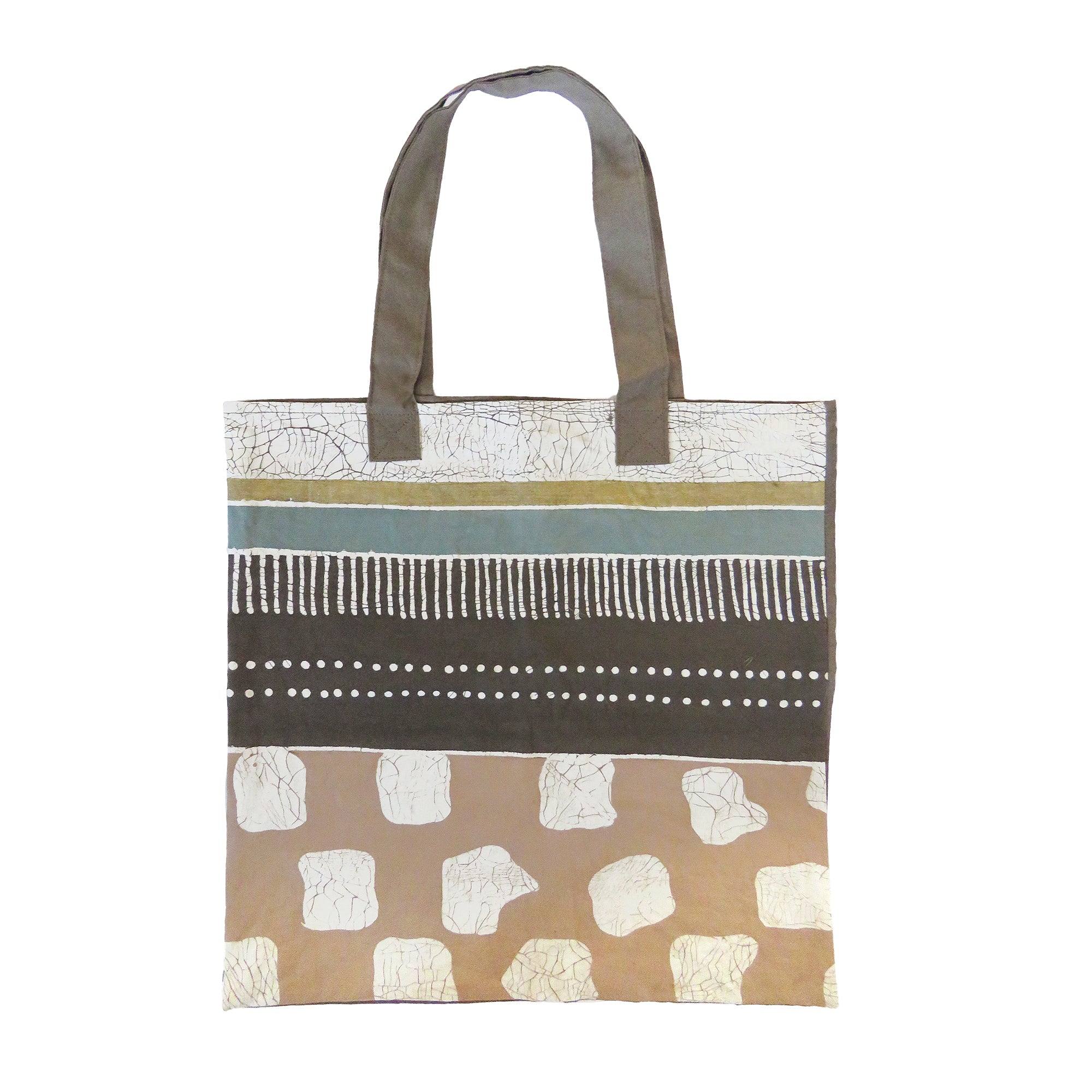 Beige and teal and gold ,sustainable tote bag
