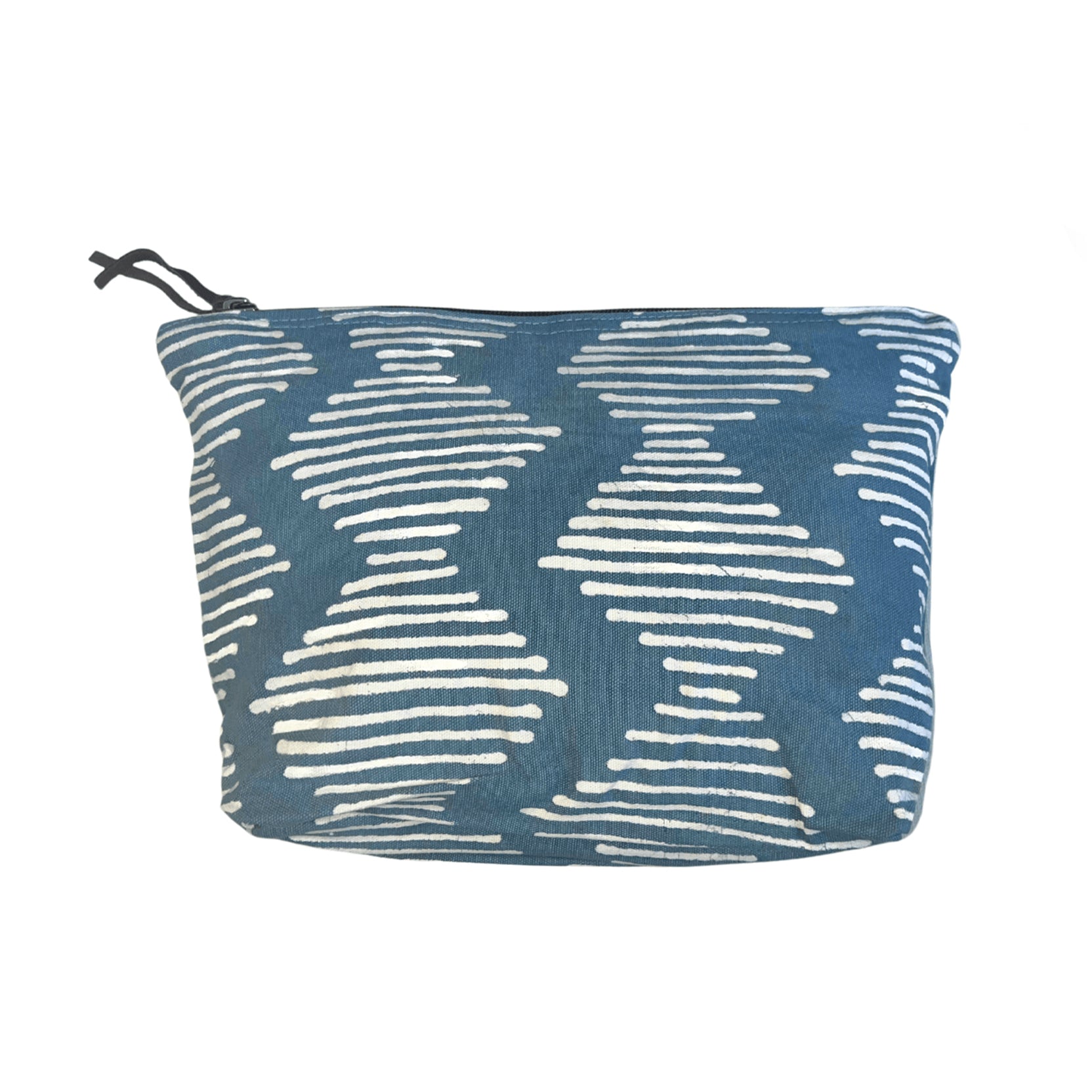 Tribal Cloth Indigo Linewave Wash Bag - The perfect indigo blue.