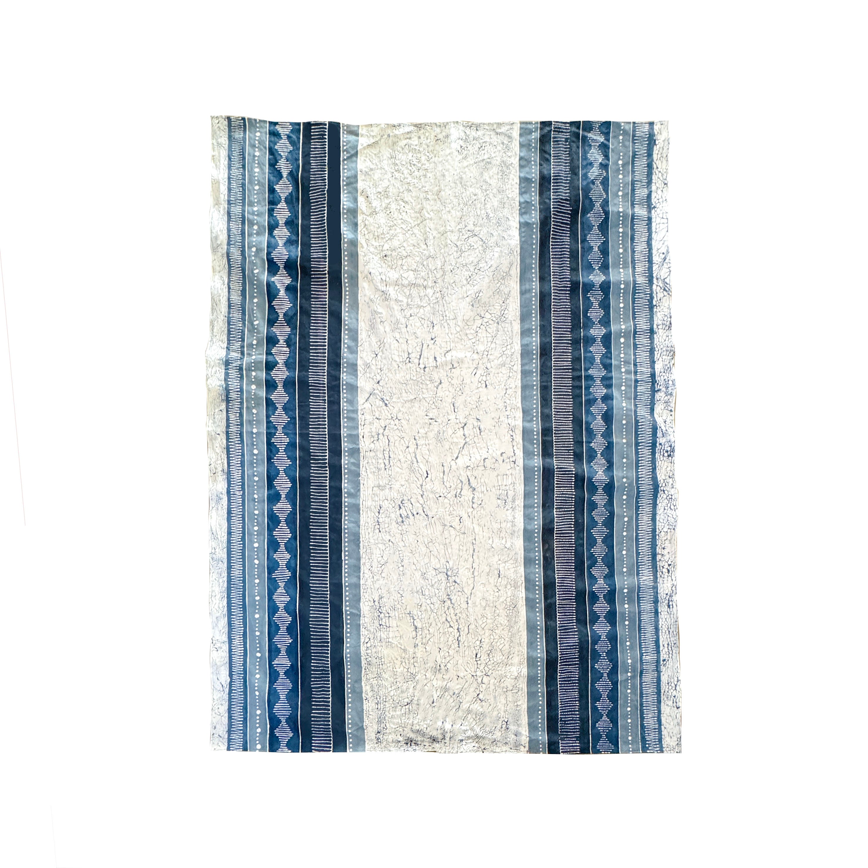 Blue and white striped batik bold african tablecloth for bold table setting in dining rooms