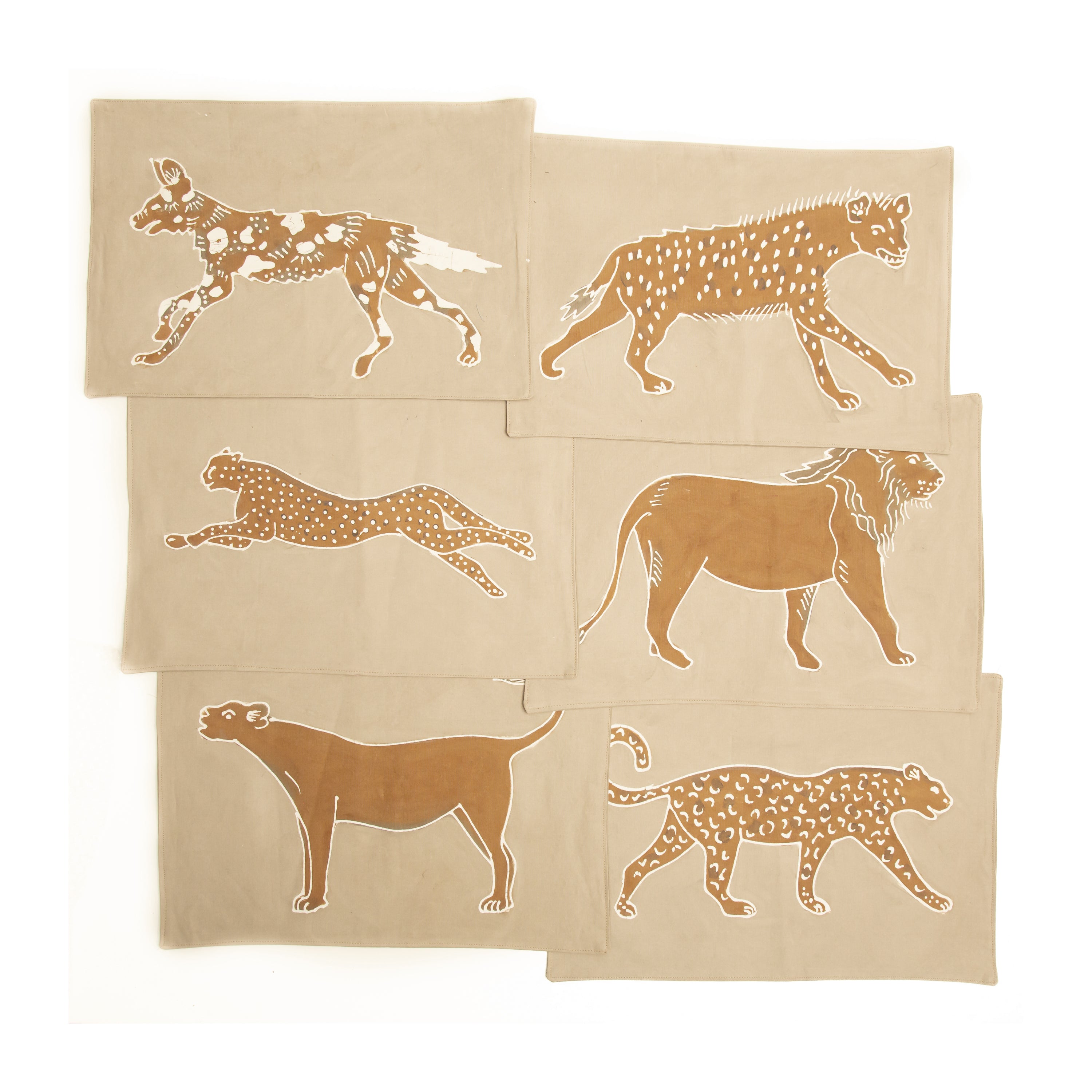 Wildlife safari table mat placemat in beige