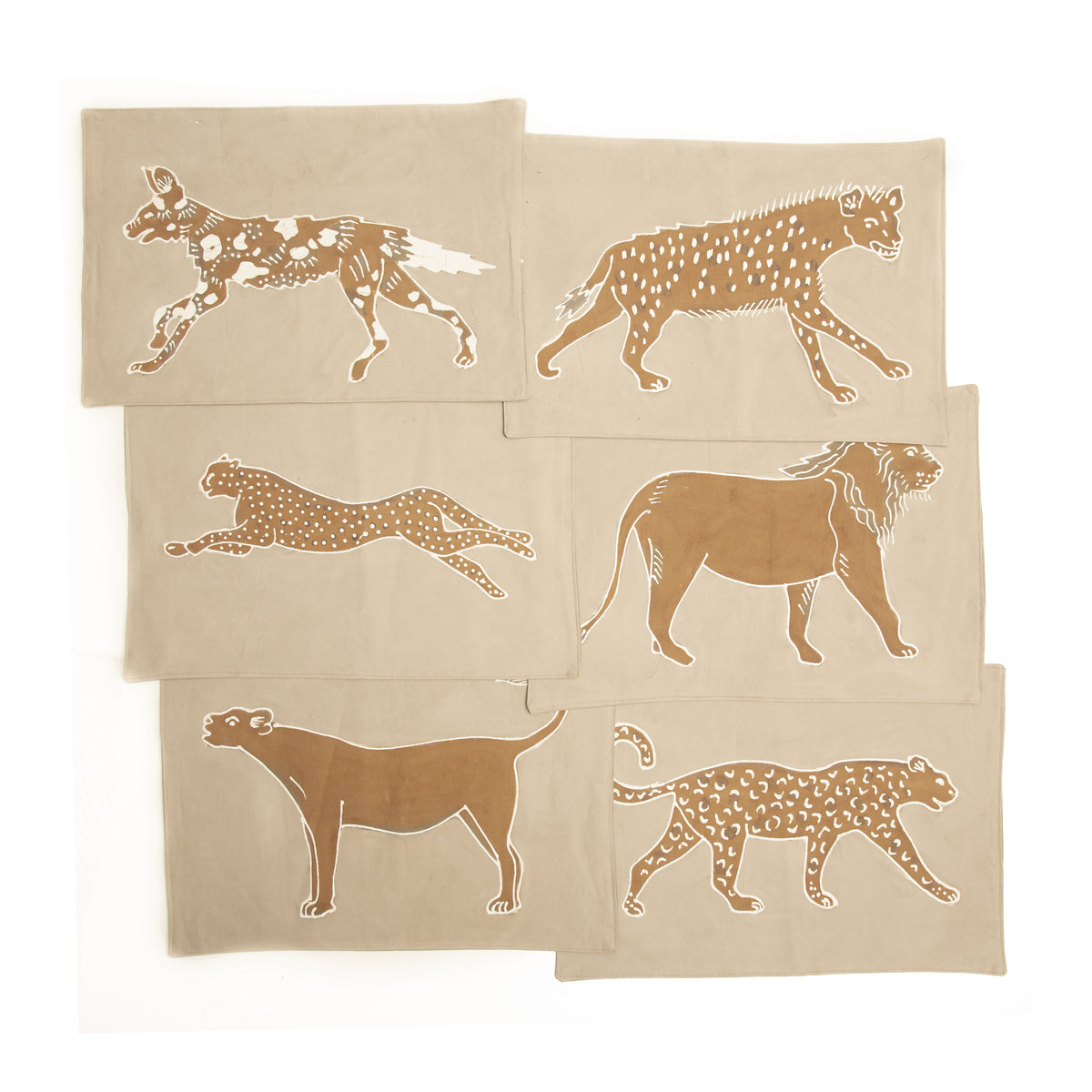 Kalango Carnivore Conservation Table Mats in Beige