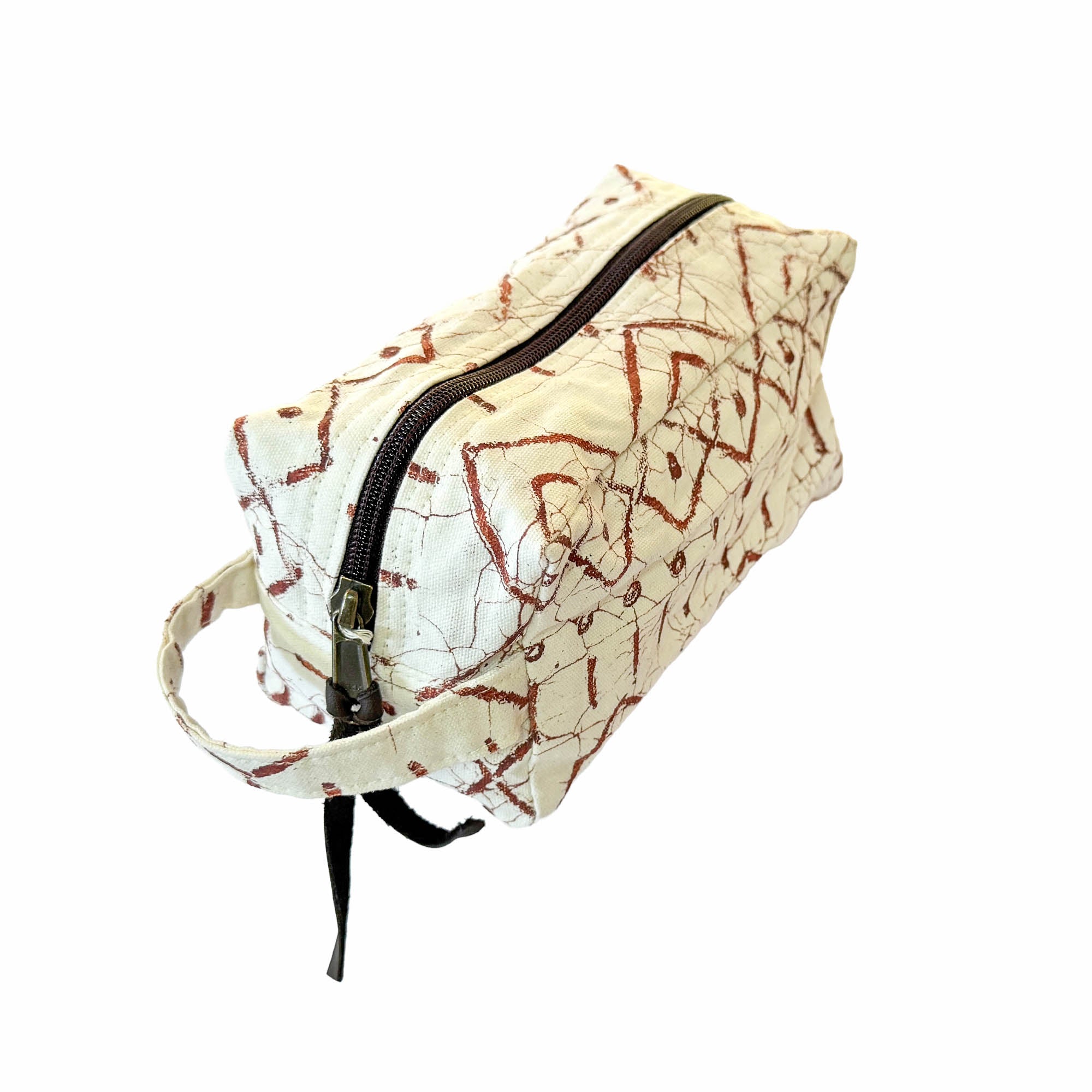 Matika Linen Rust Travel Pouch