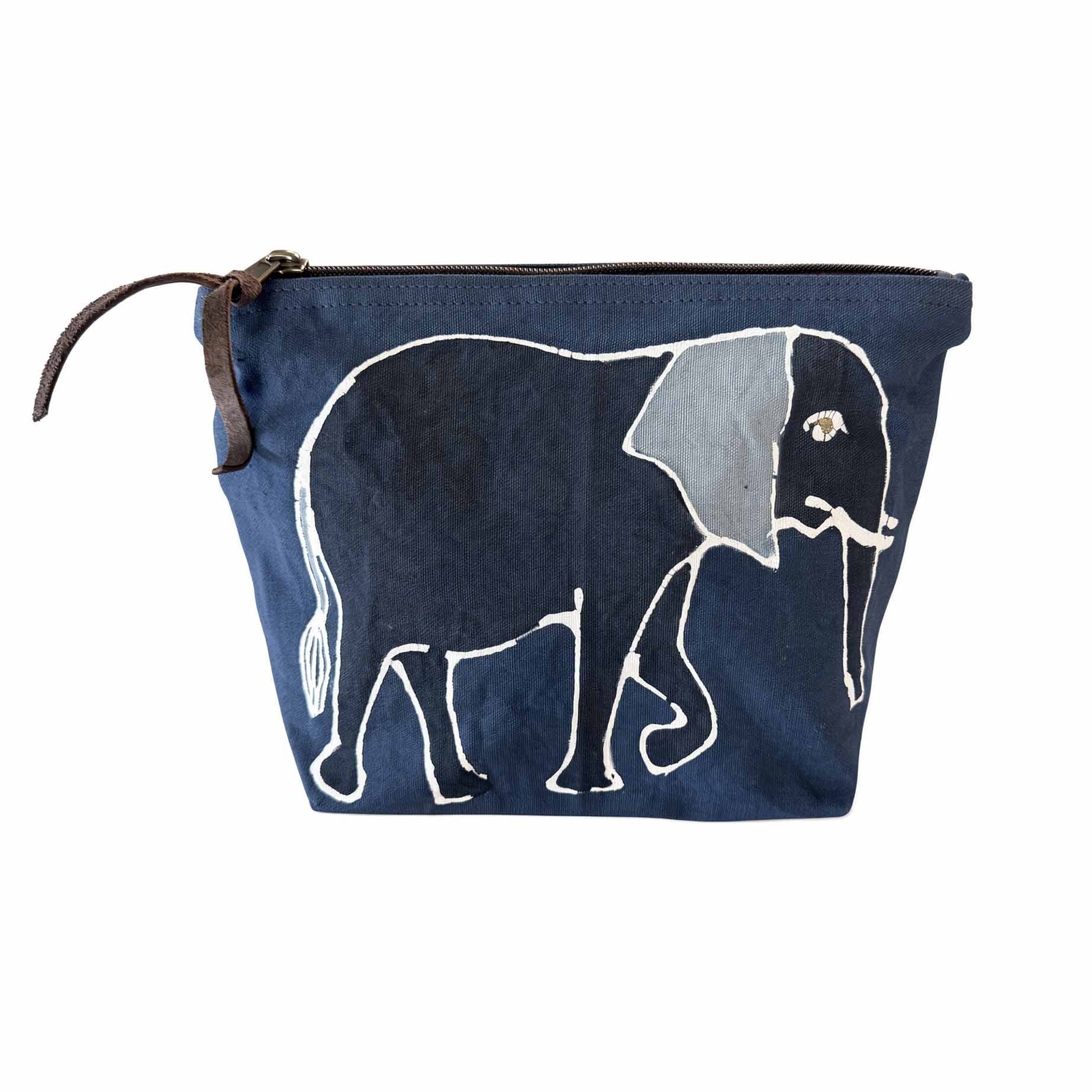 Elephant Wash Bag | Indigo African Safari Gift – TRIBAL TEXTILES