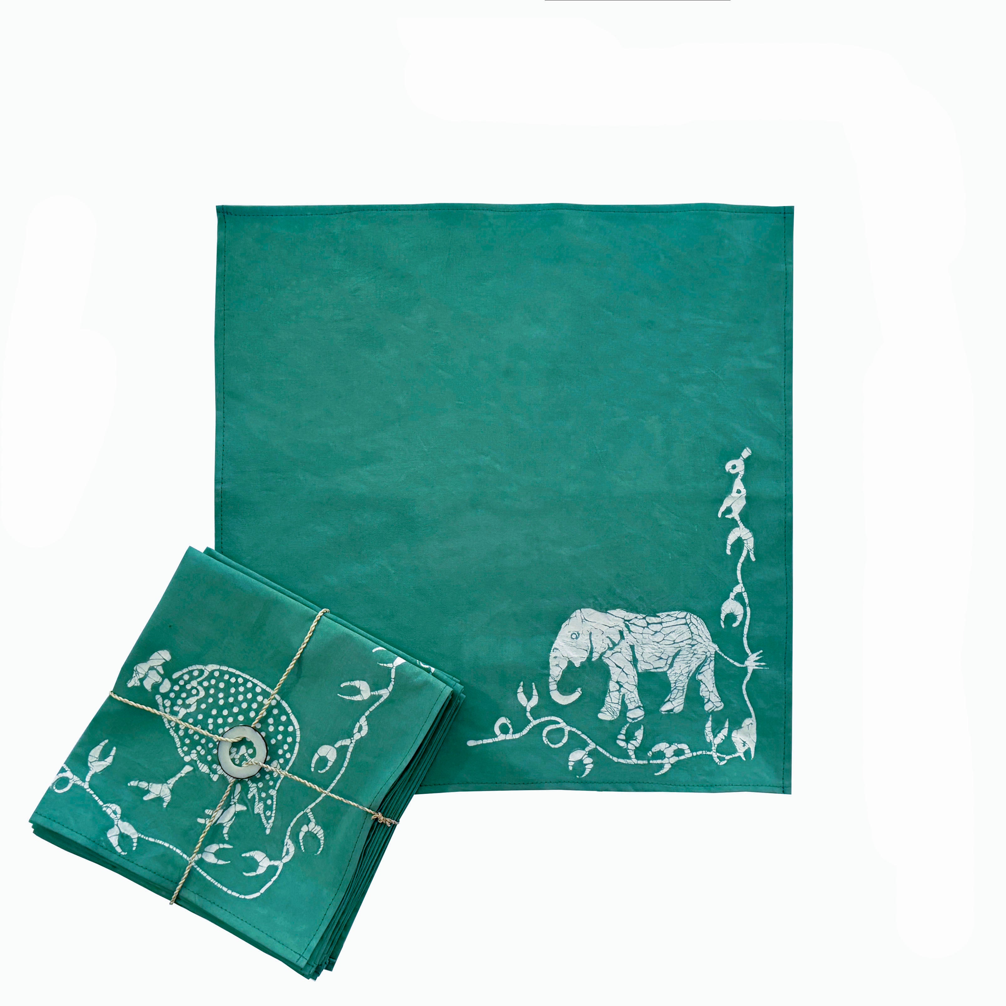 Zobisika Wild Animals Napkins Malachite Green
