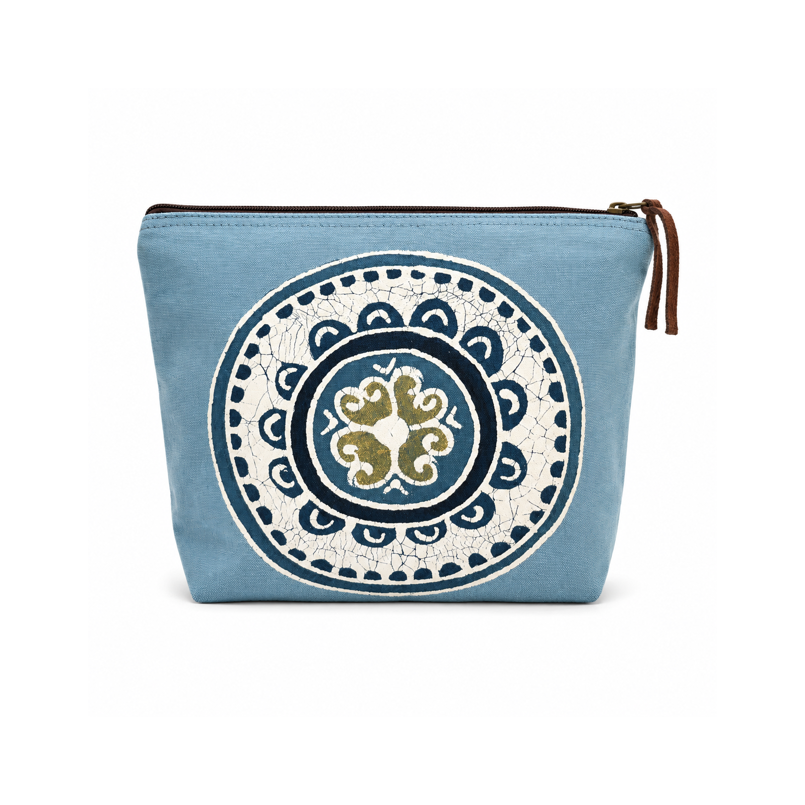 African Circles Indigo Light Blue Wash Bag