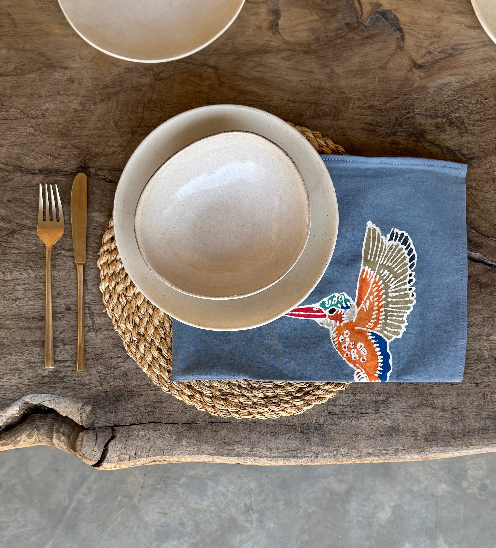 Malachite Kingfisher bird
 decorative napkin set