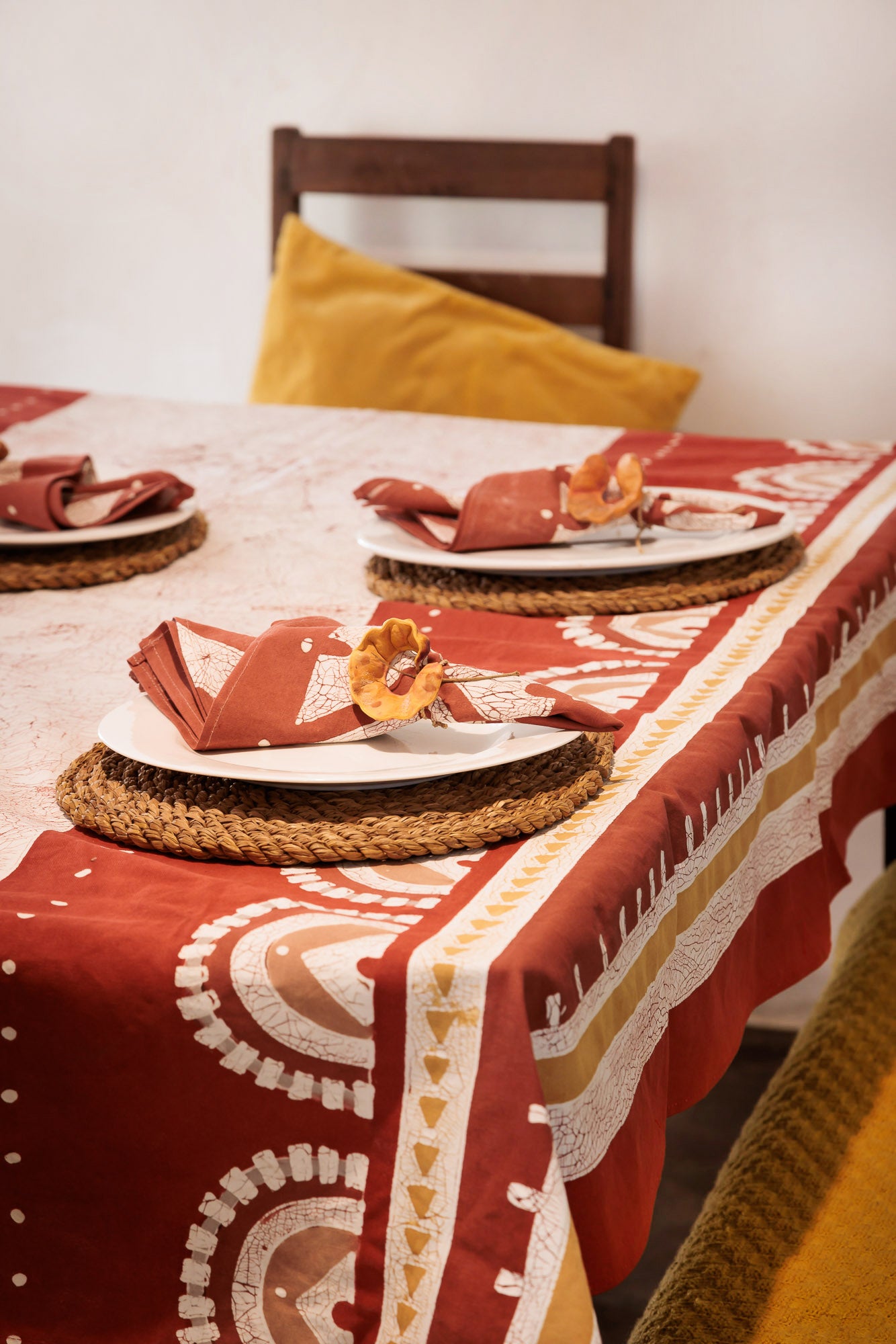 Atlas Tablecloth - Where style and sustainability meet. Shop Tribal Textiles for your hand-crafted tablecloths today.