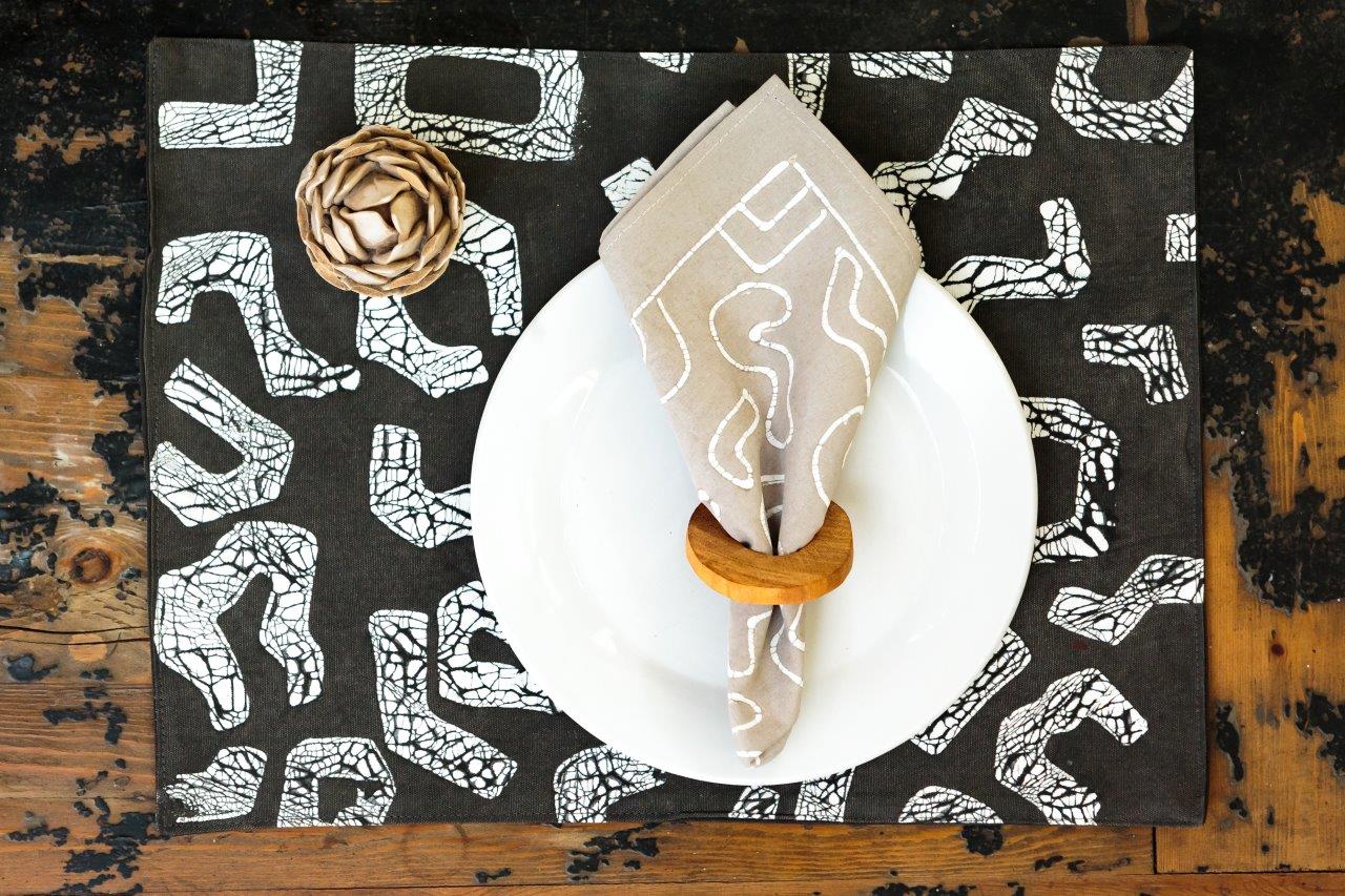 Kuba Original Light Taupe Outline Napkin Set