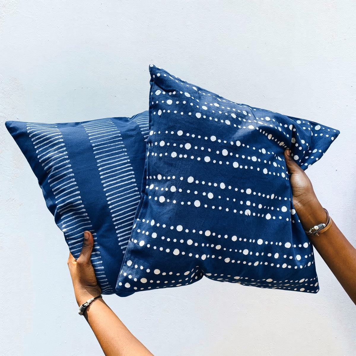 Tribal Cloth Indigo Collection Graduated Dots Cushion Cover