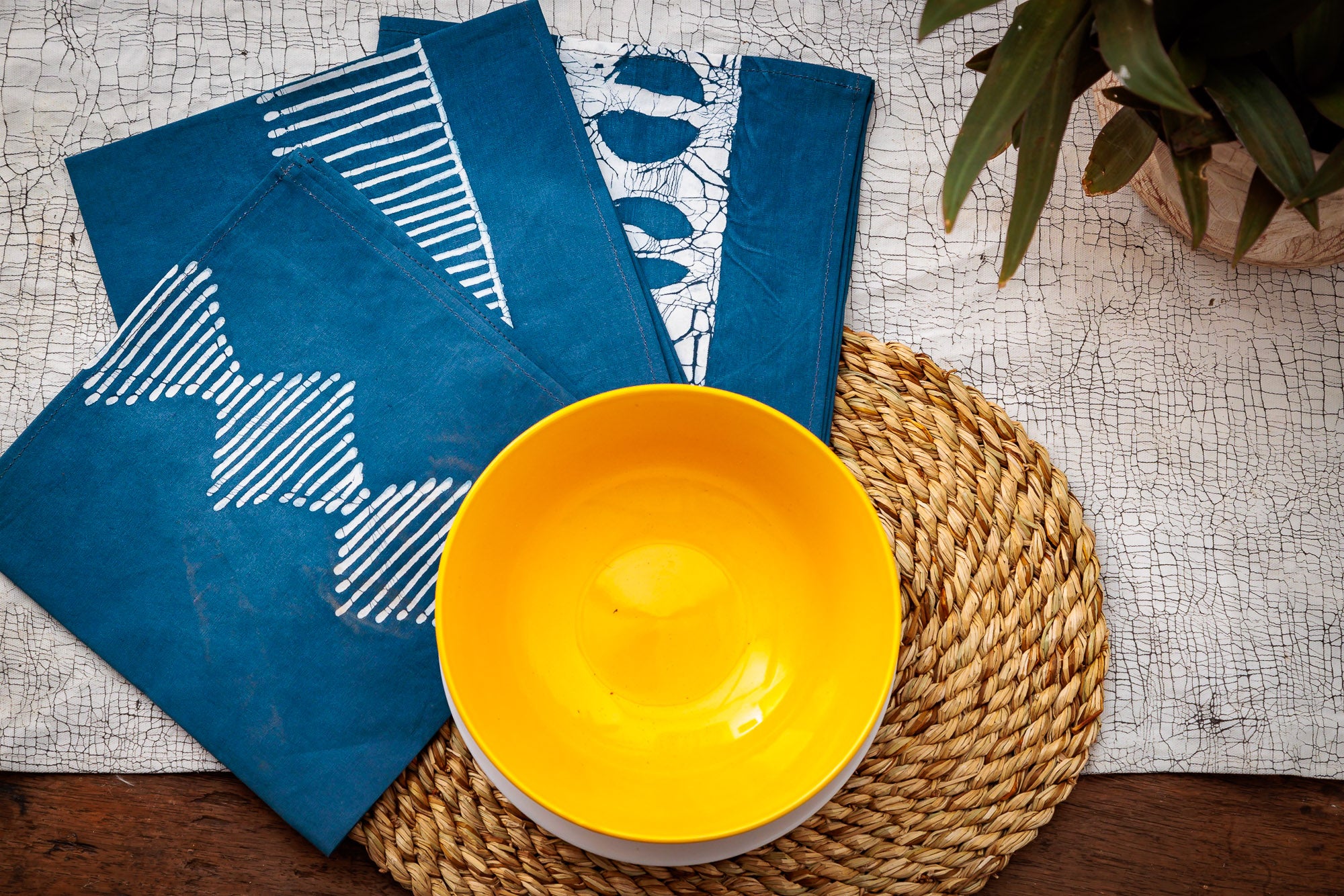 Tribal Cloth Indigo Napkin Set