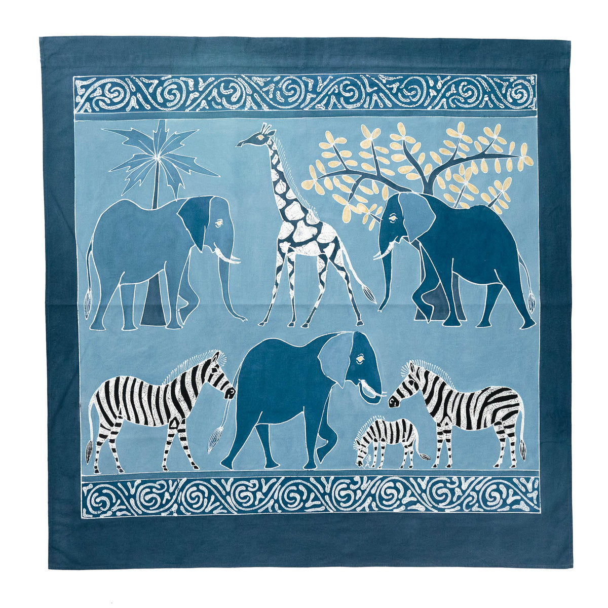 Safari Animals Indigo Collection Wall Hanging Extra Large