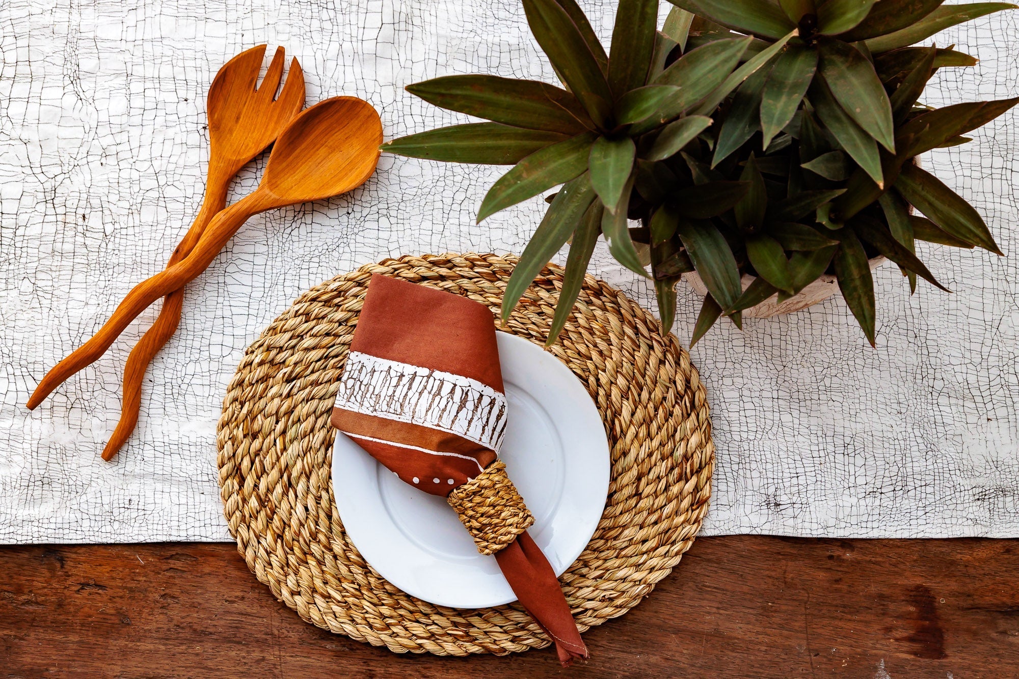 The perfect red 100% cotton napkins, adorned with intricate detailing.