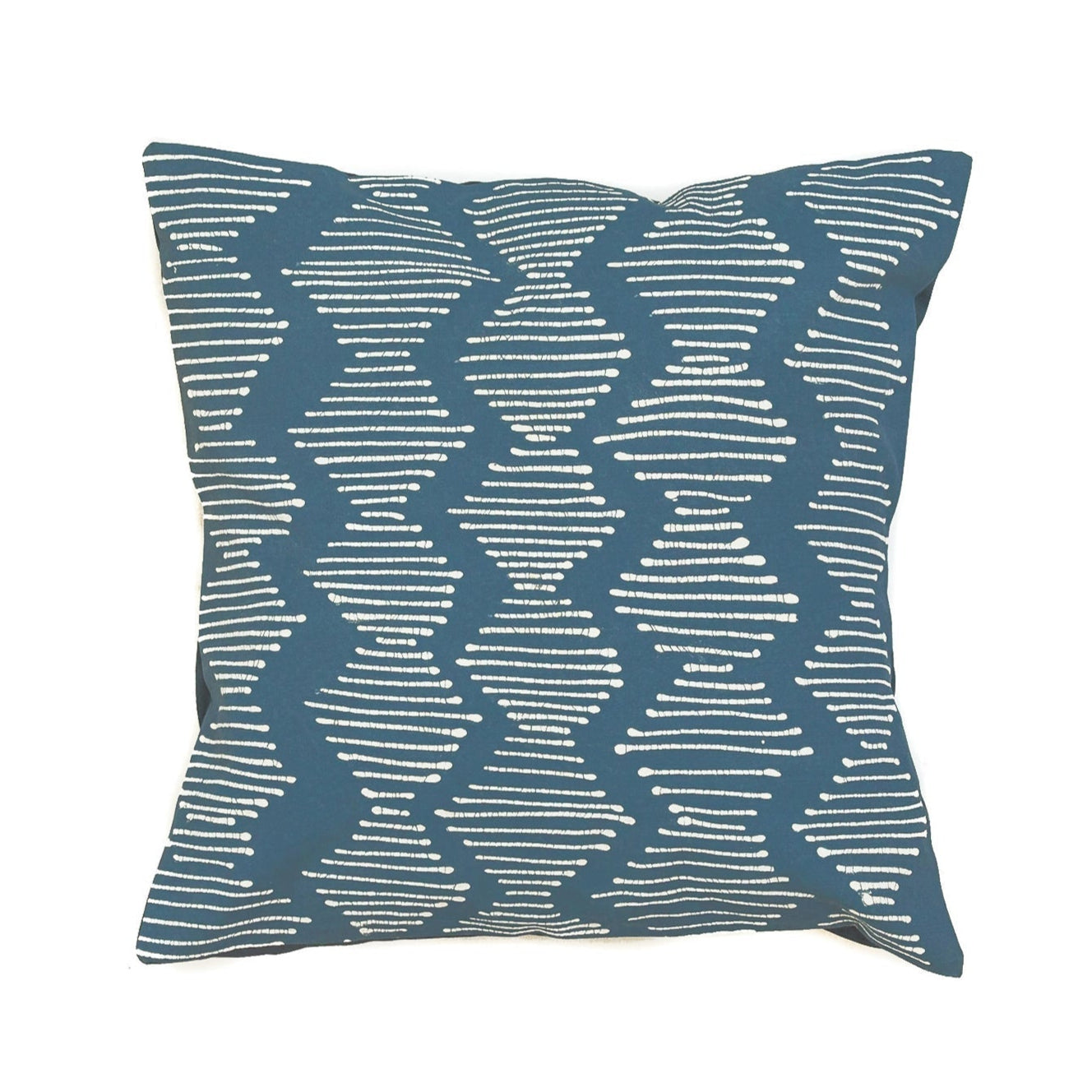 Tribal Cloth Indigo Line Wave Cushion Cover - Handmade with 100% cotton and chic patterns.