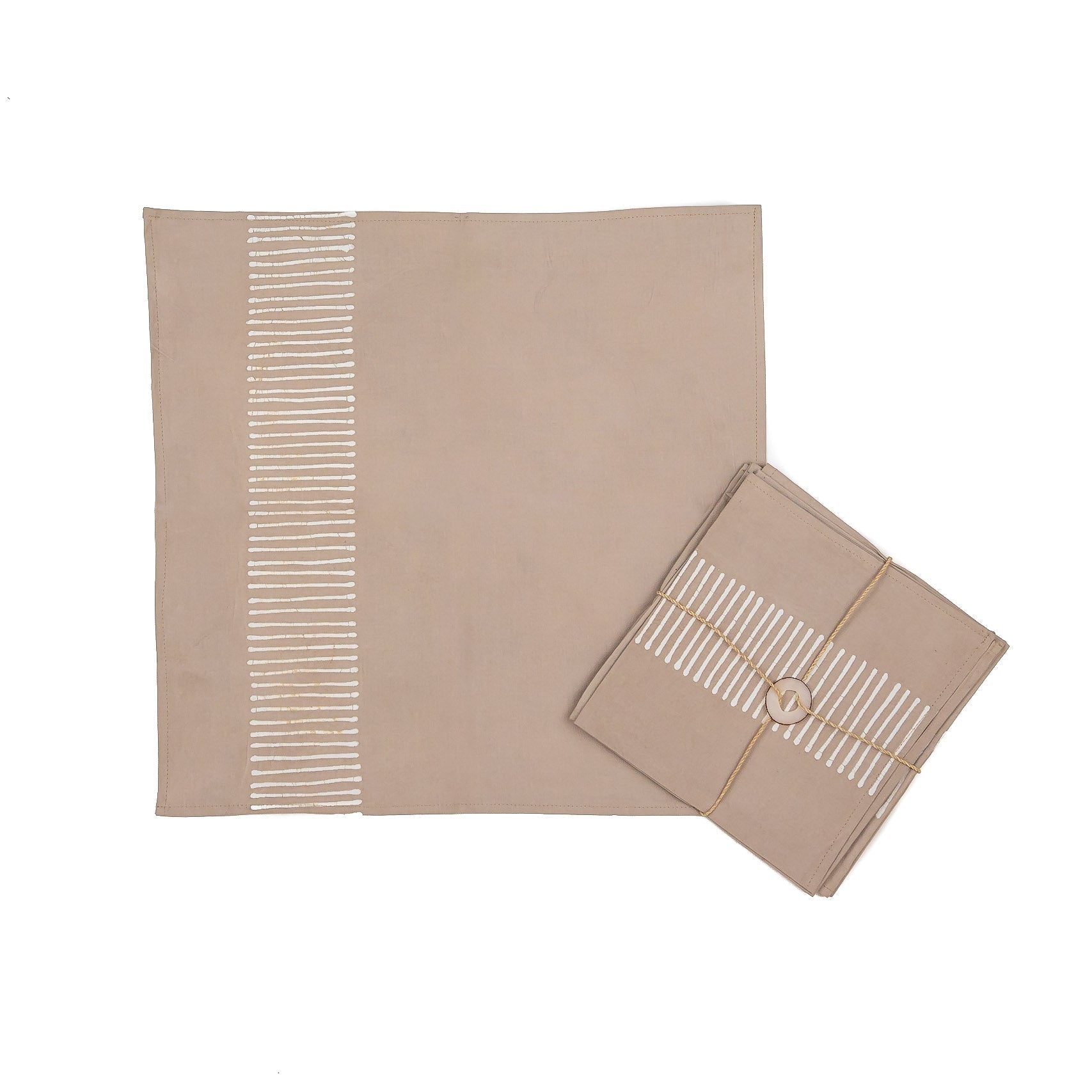 Tribal Cloth Mushroom Lines Napkin Set - Handmade by TRIBAL TEXTILES - Handcrafted Home Decor Interiors - African Made