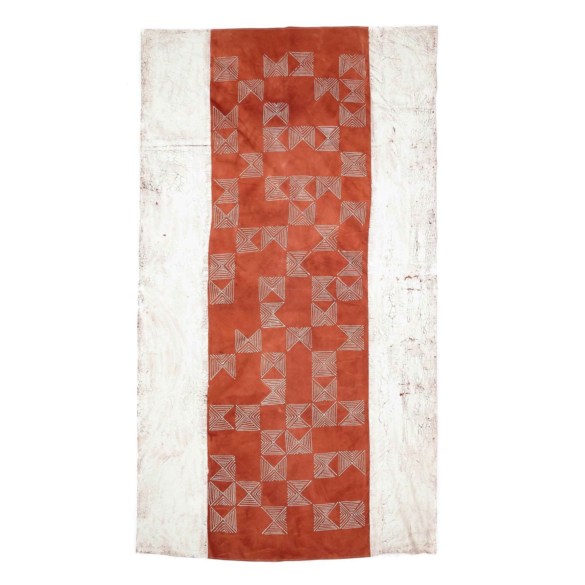 Perfect rust red mud table cloth, from African inspired prints for sustainable homes.