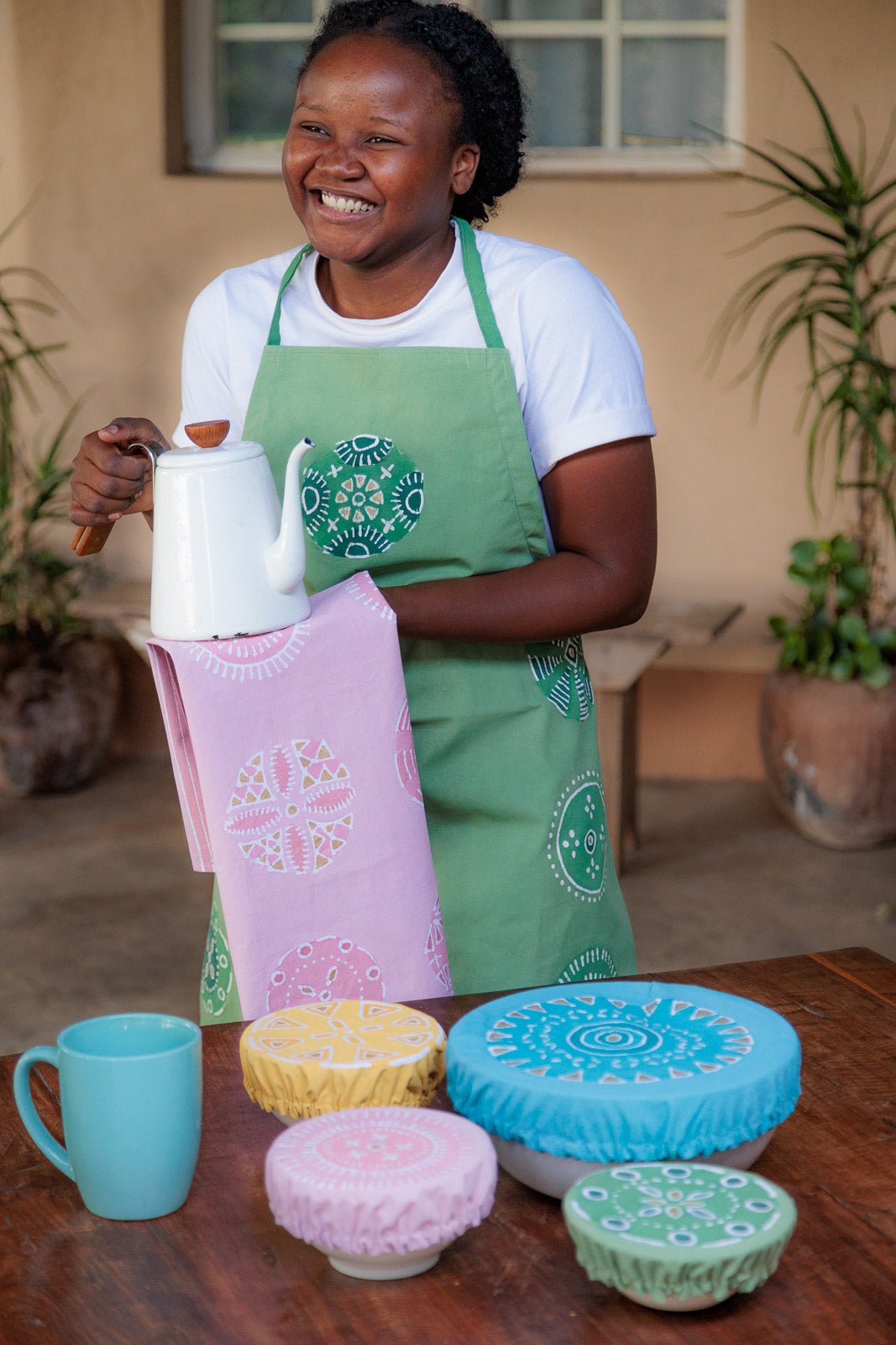 Kuosi Jade Apron - Handpainted and African made jade apron.