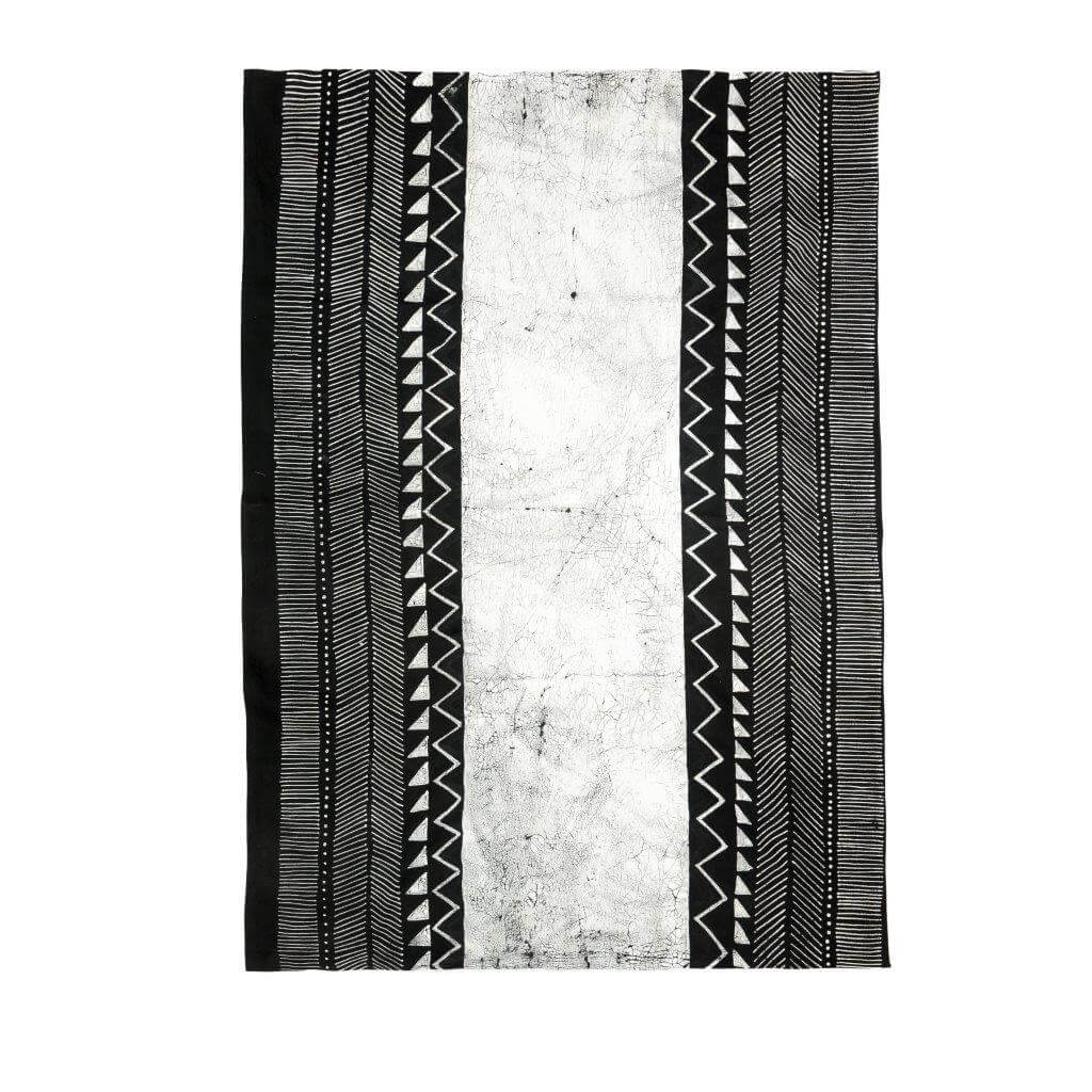 Matika Black Linear Tablecloth