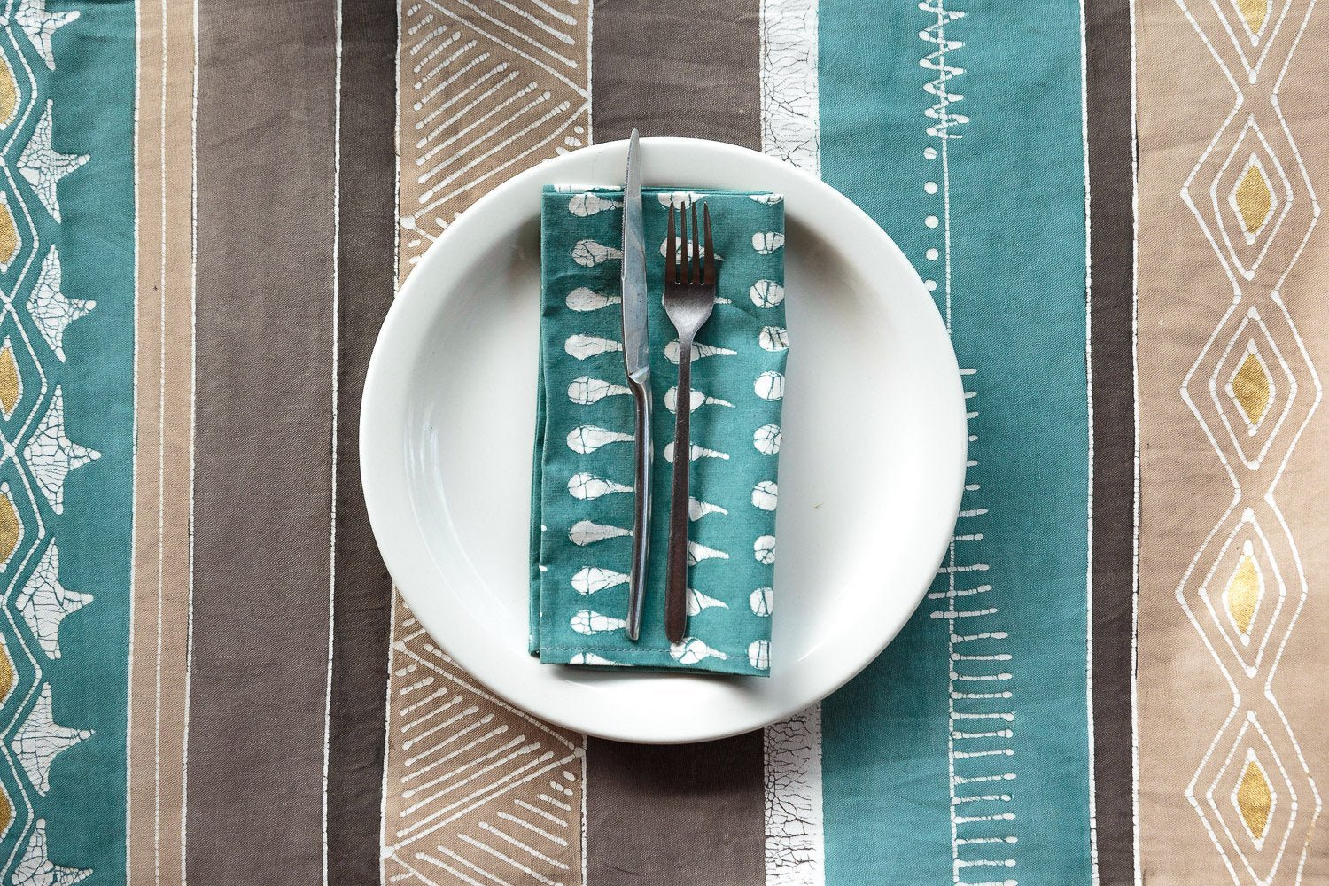 Boho Multiprint Table Runner - The perfect way to add a bohemian chic touch to your dining room table.