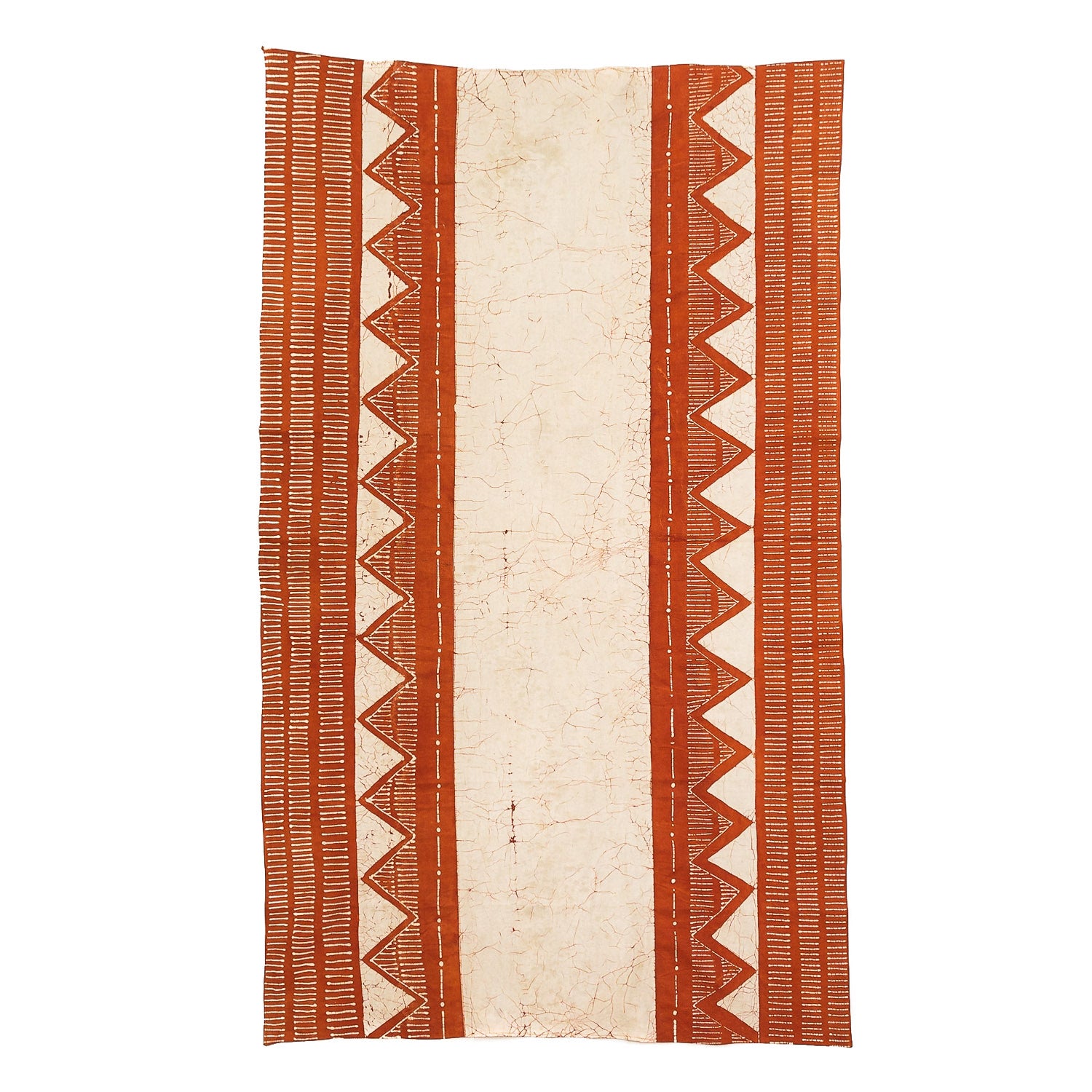 The perfect 100% cotton table cloth with deep rust red colouring and elegant linear patterns.