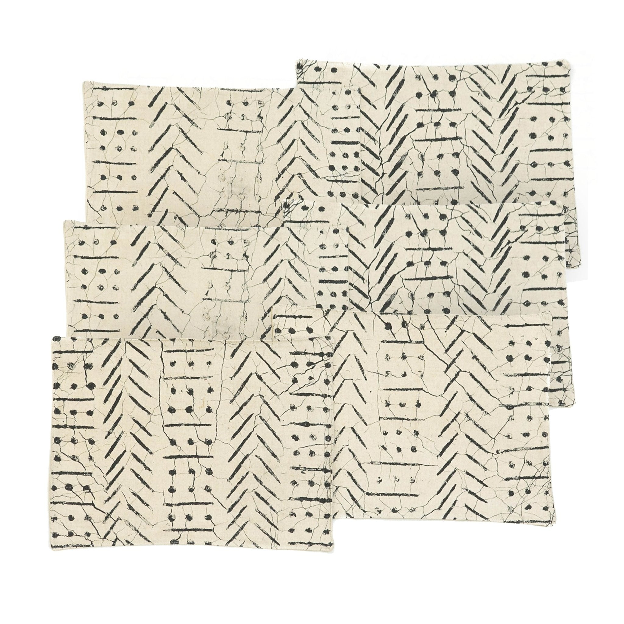 Handcrafted Matika Linen black table mats set of 6, enhancing your dining with eco-friendly elegance.